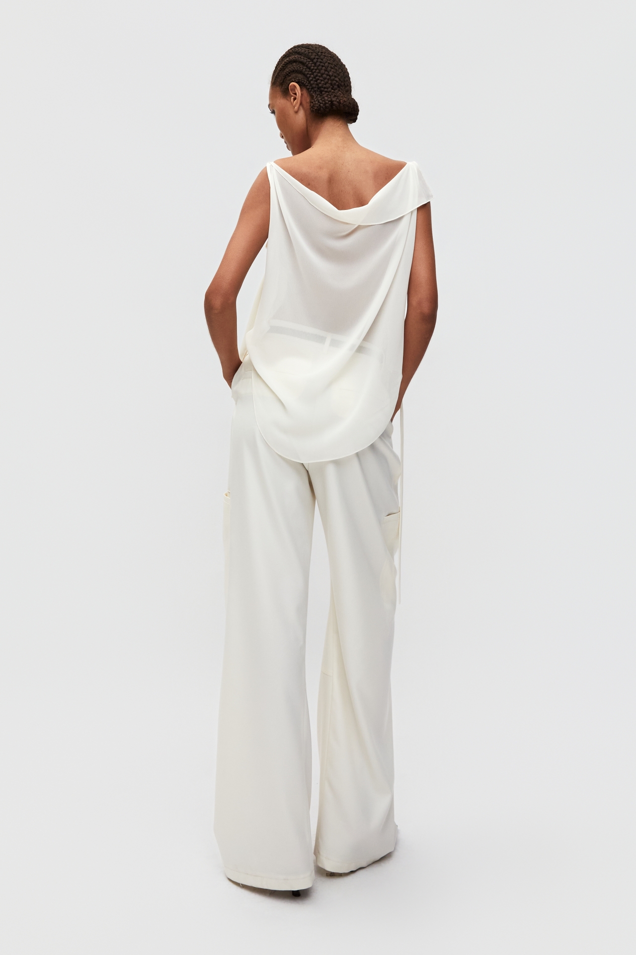 DRAPE PANEL VEST (S26VT3021IV)