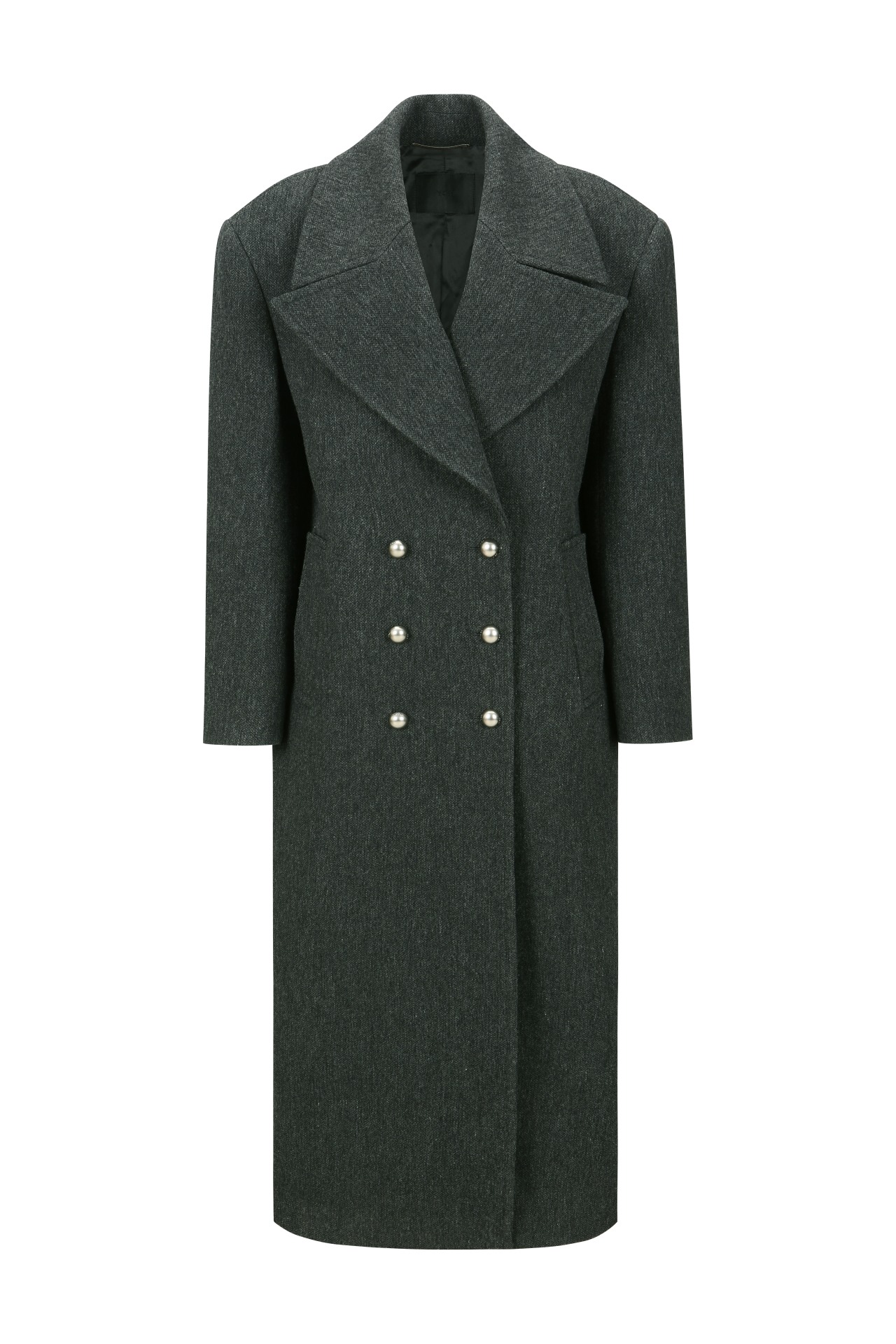 DOUBLE-BREASTED WOOL COAT GREY (W24CT1041GY)