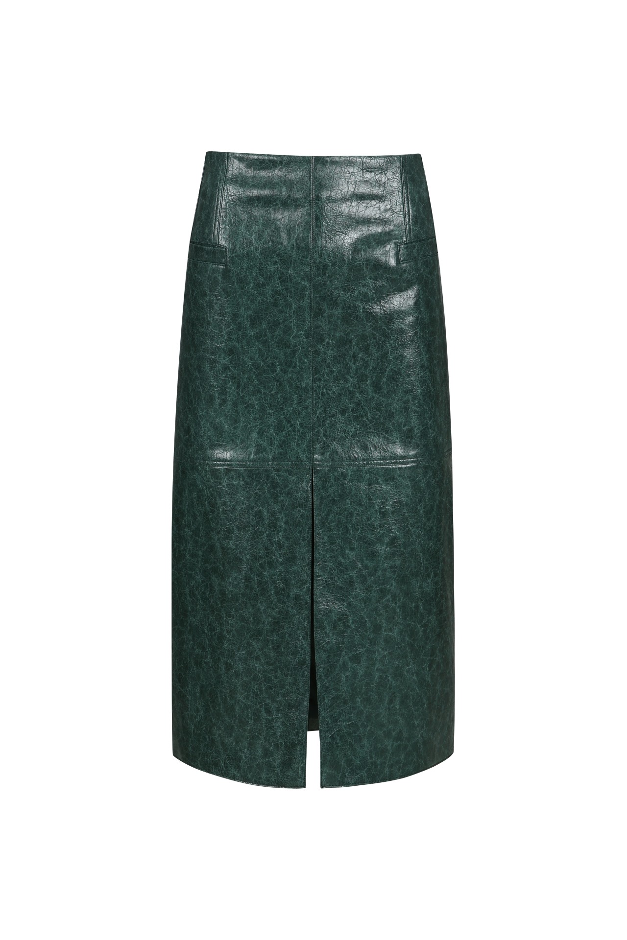 FAUX LEATHER MIDI SKIRT GREEN (W24SK6031GN)