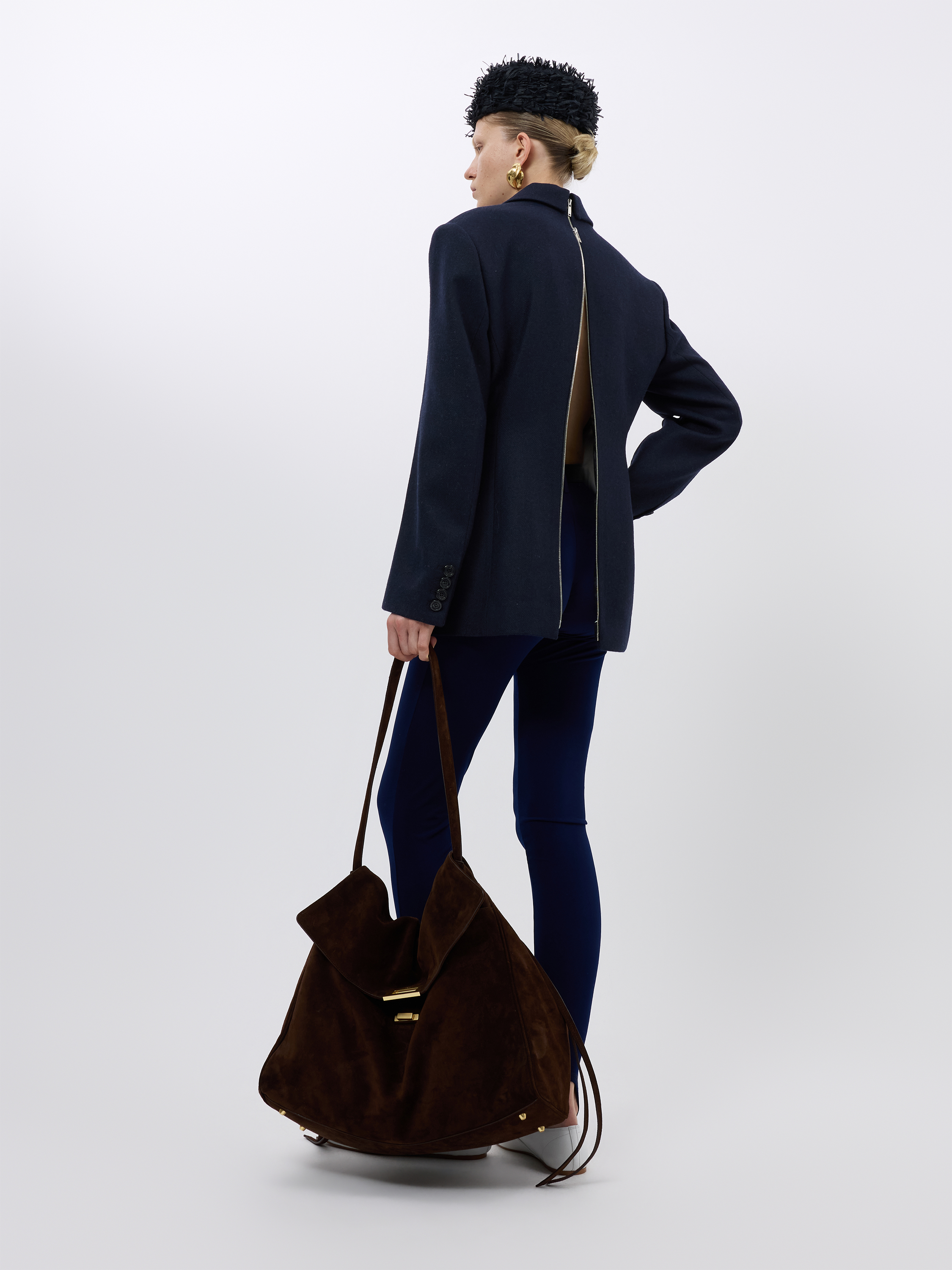 SUEDE SLOUCHY MAXI SHOULDER BAG (W26AC12131BR)