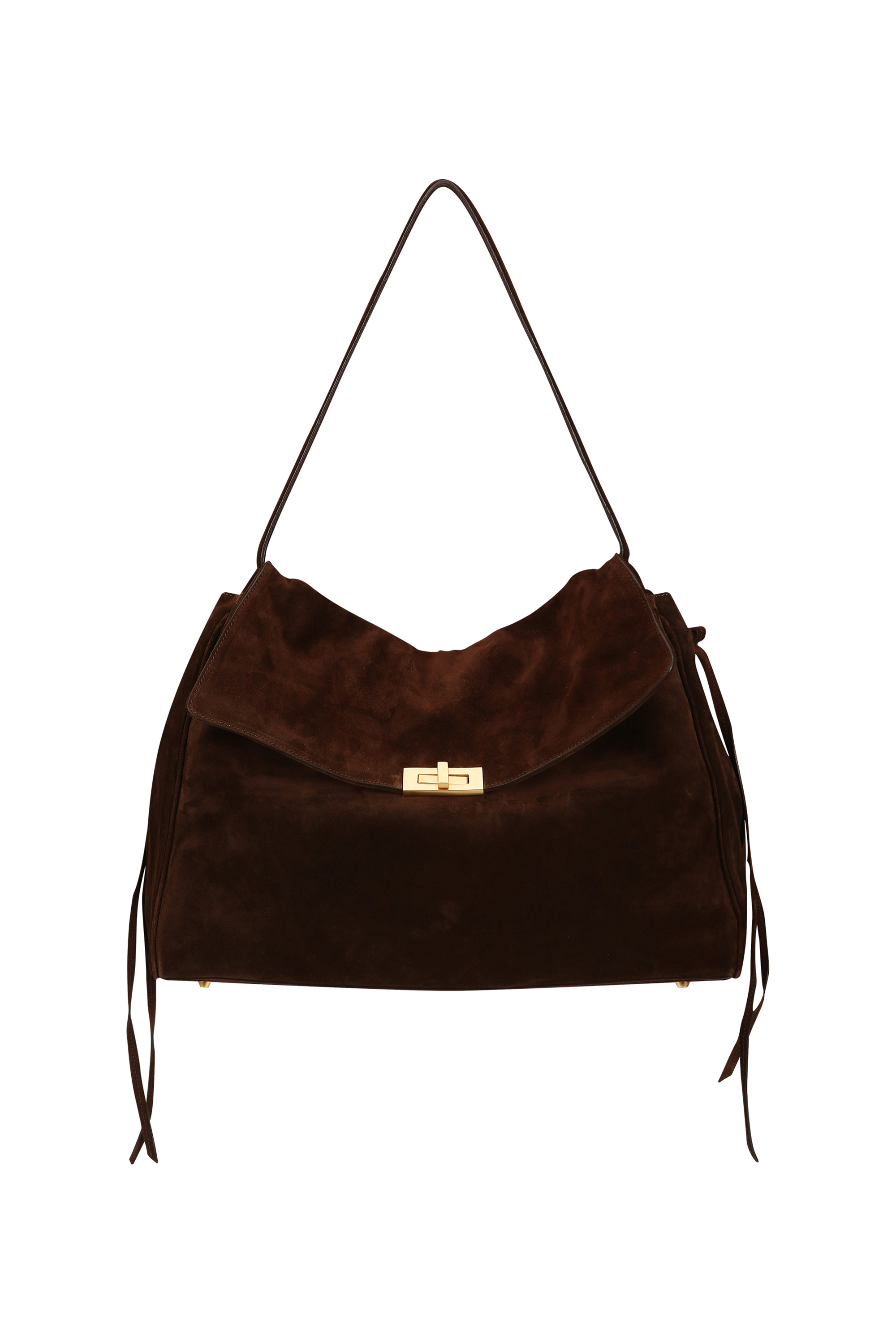SUEDE SLOUCHY MAXI SHOULDER BAG (W26AC12131BR)