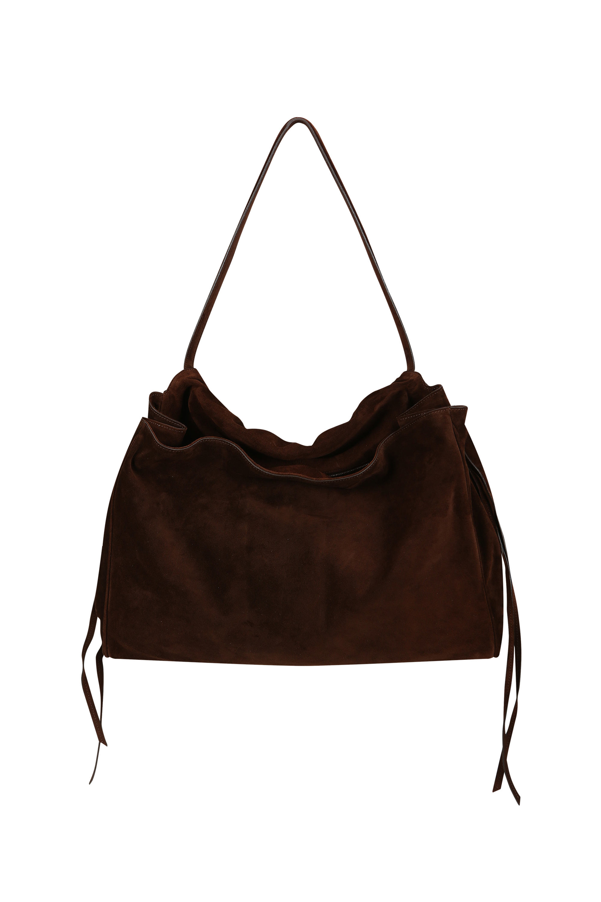 SUEDE SLOUCHY MAXI SHOULDER BAG (W26AC12131BR)