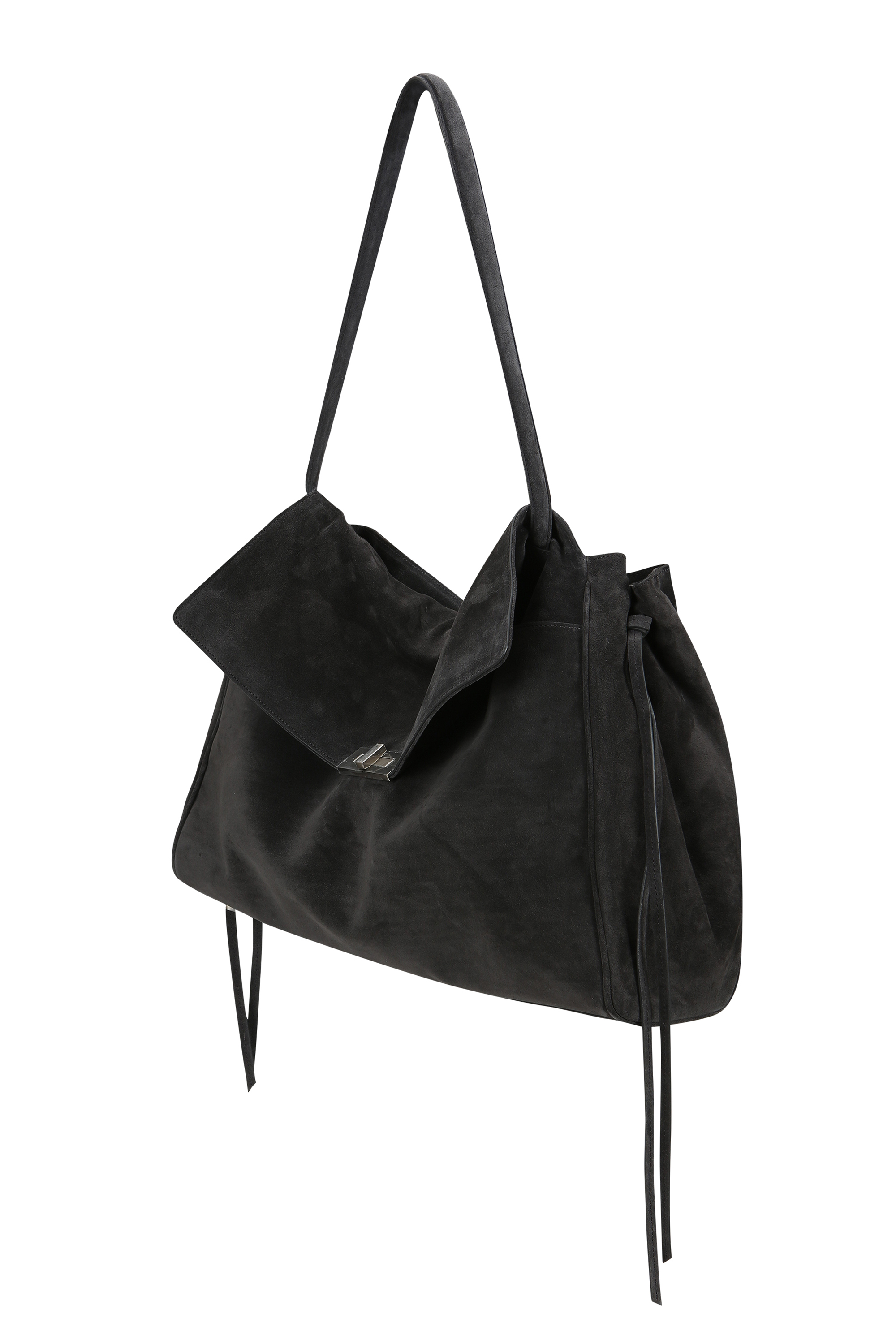 SUEDE SLOUCHY MAXI SHOULDER BAG (W26AC12131GY)