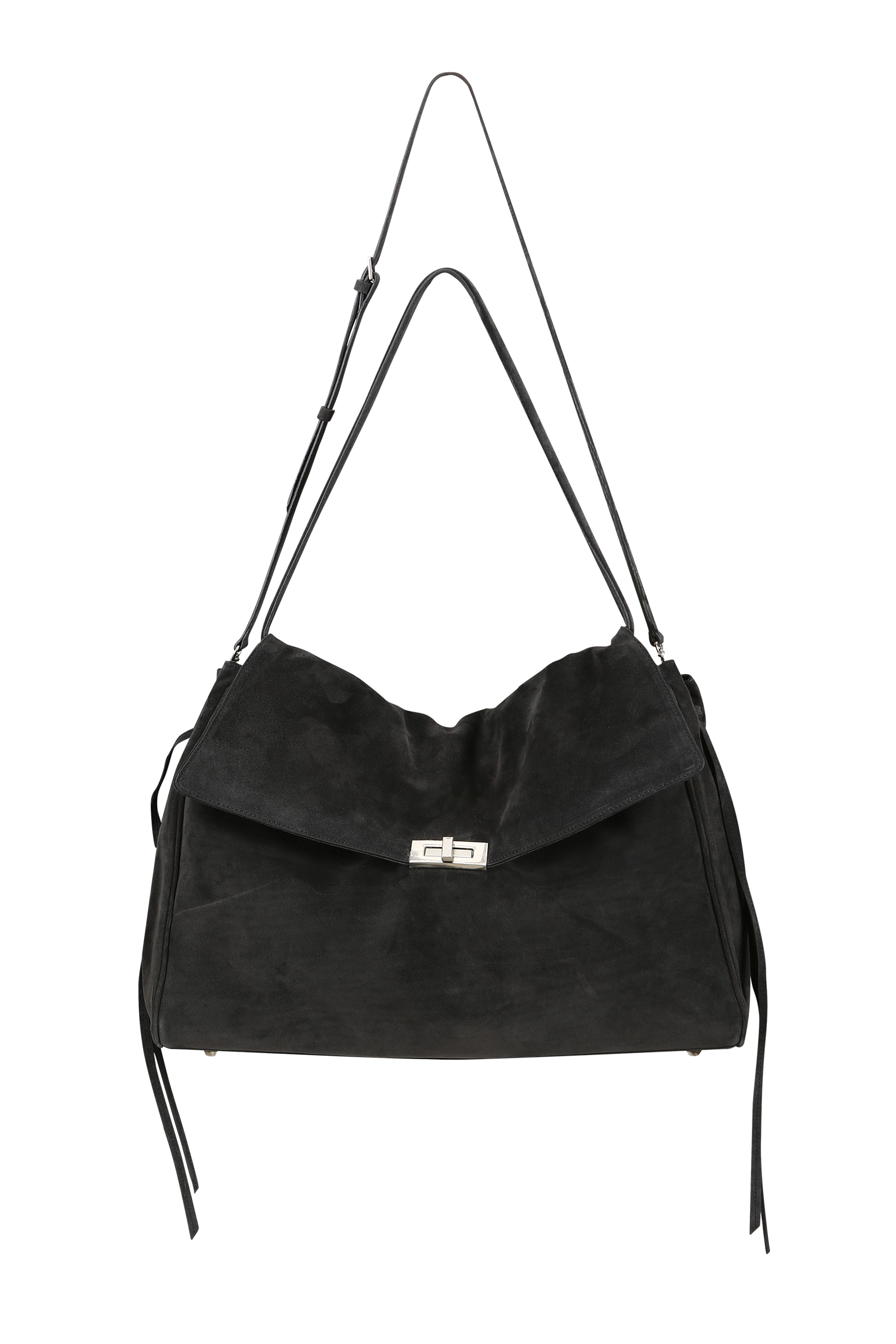 SUEDE SLOUCHY MAXI SHOULDER BAG (W26AC12131GY)