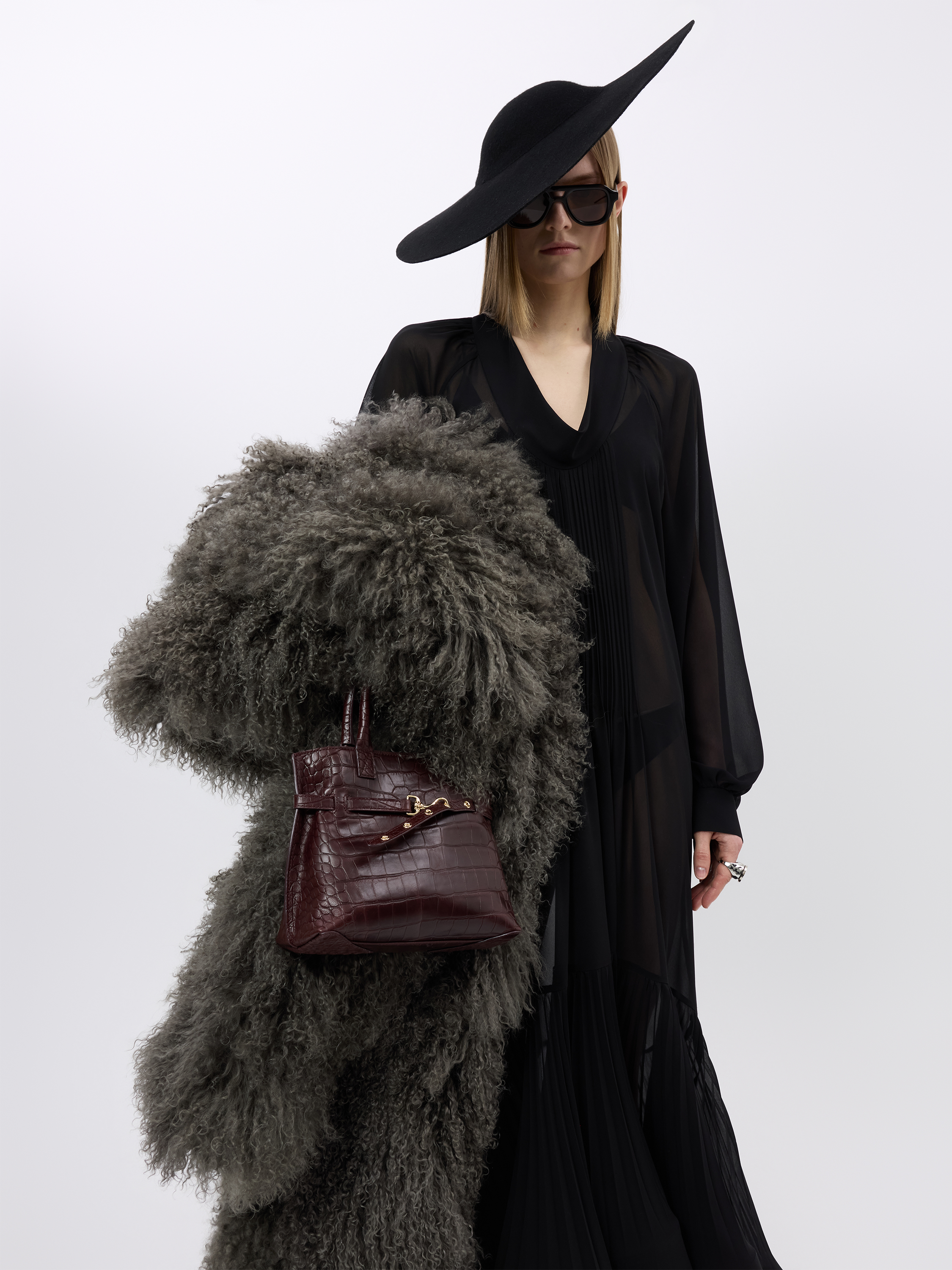 CROC-EMBOSSED MINI TOTE (W26AC12251BD)