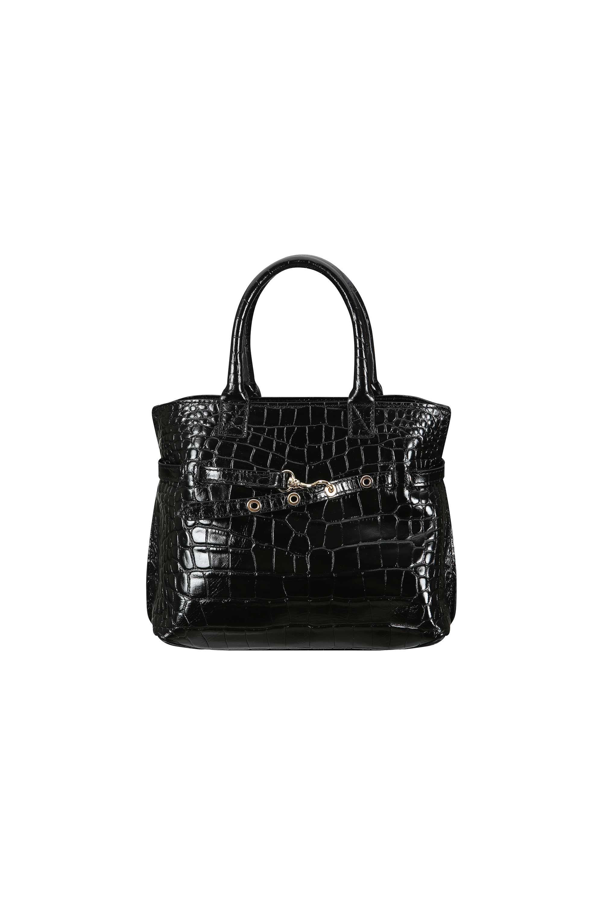 CROC-EMBOSSED MINI TOTE (W26AC12251BK)