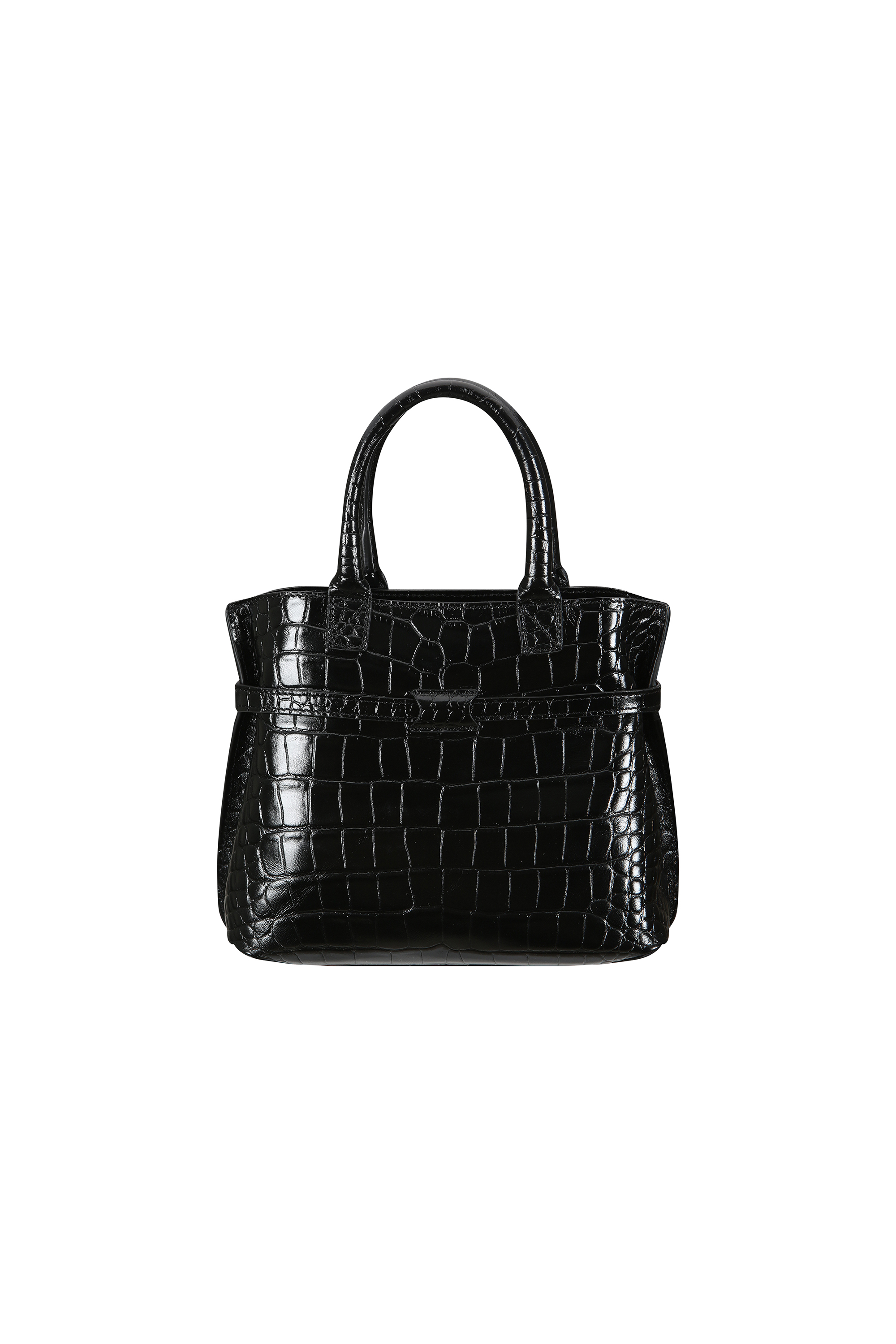 CROC-EMBOSSED MINI TOTE (W26AC12251BK)