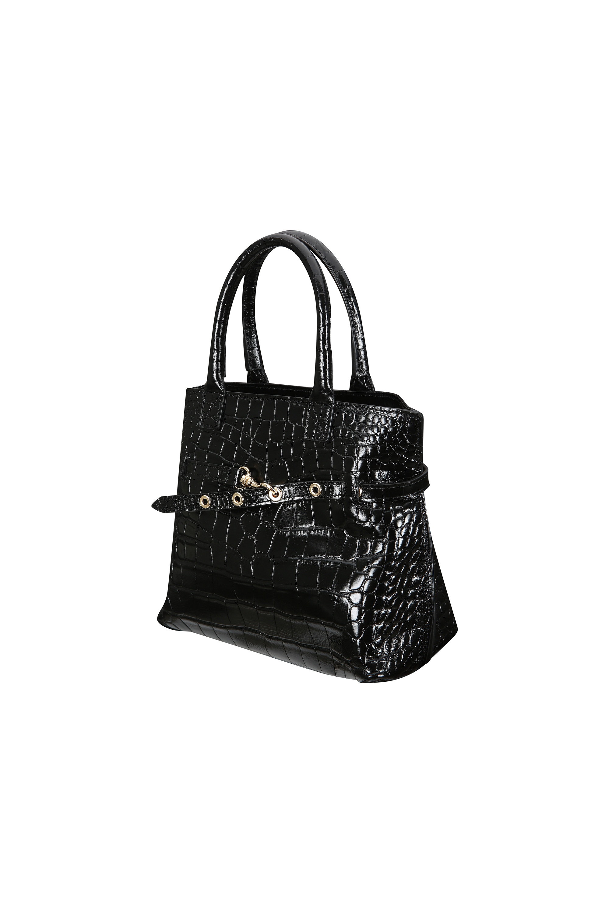 CROC-EMBOSSED MINI TOTE (W26AC12251BK)