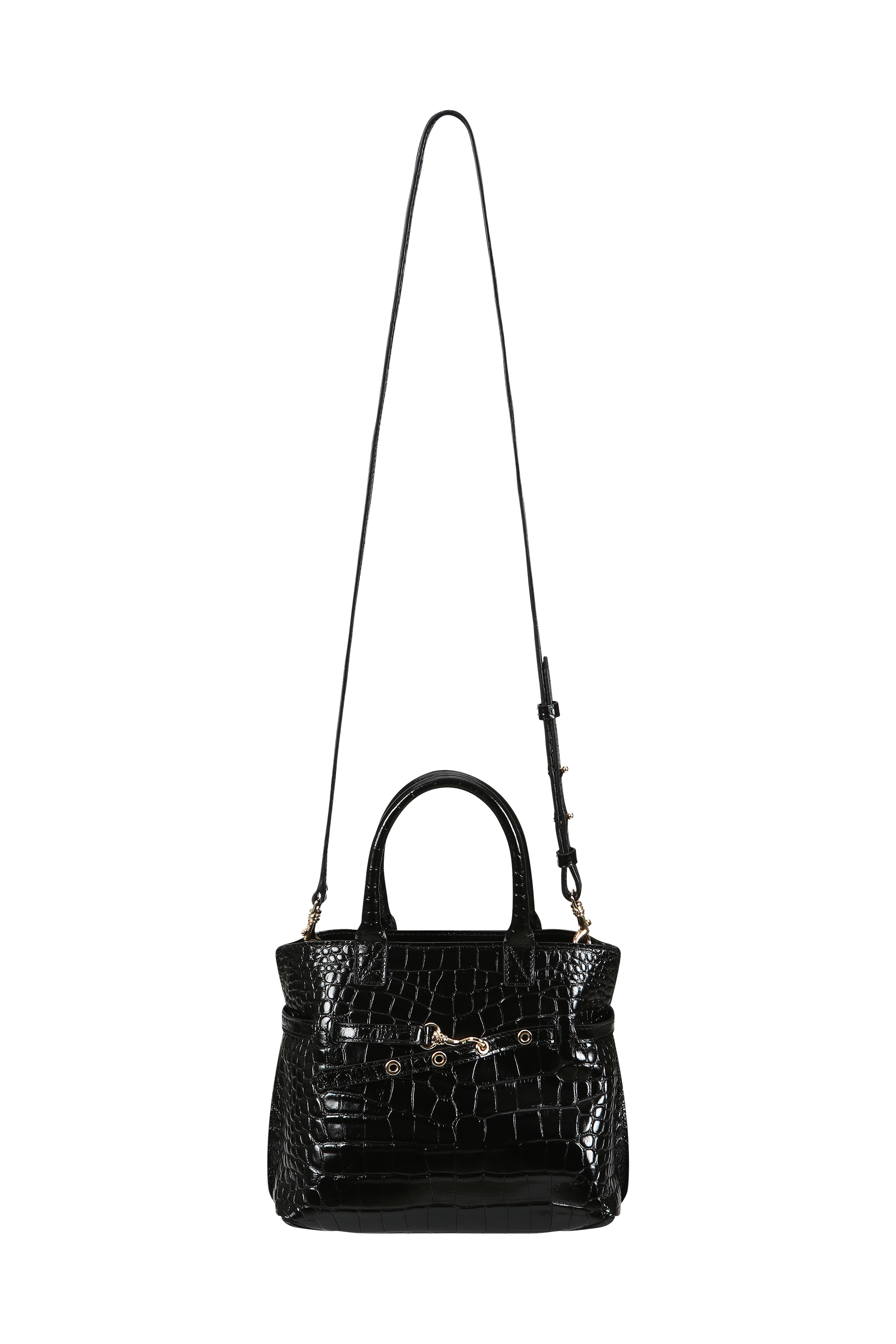 CROC-EMBOSSED MINI TOTE (W26AC12251BK)
