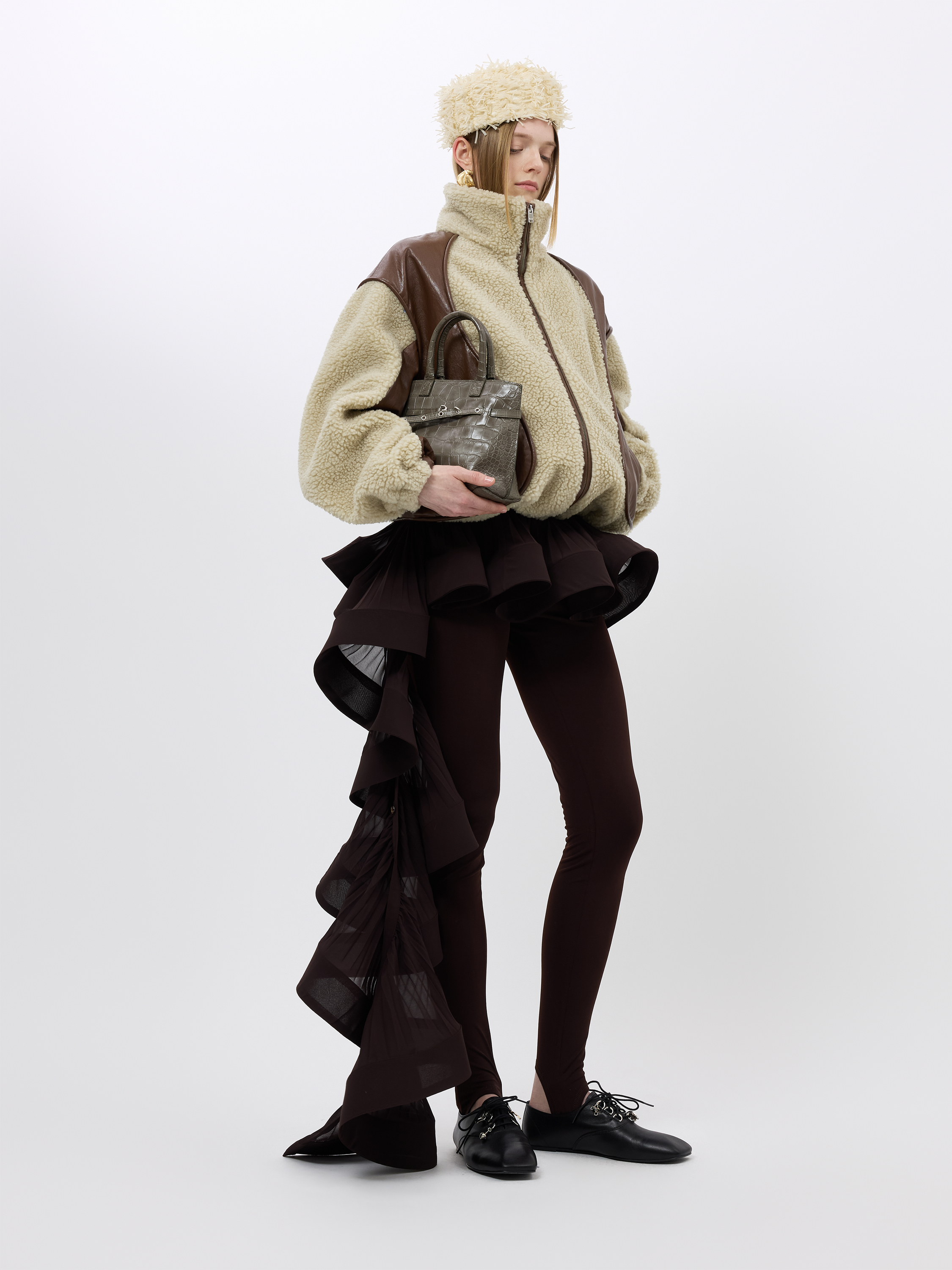 CROC-EMBOSSED MINI TOTE (W26AC12251GY)