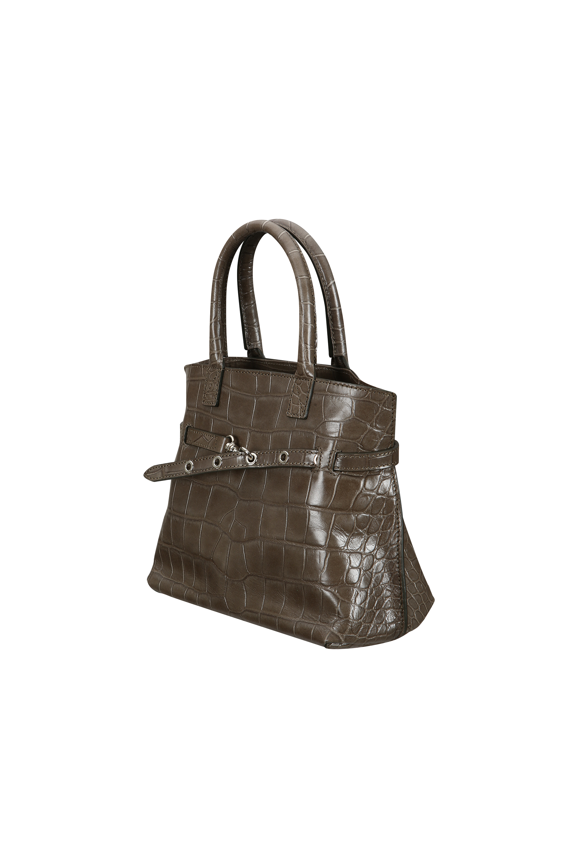 CROC-EMBOSSED MINI TOTE (W26AC12251GY)