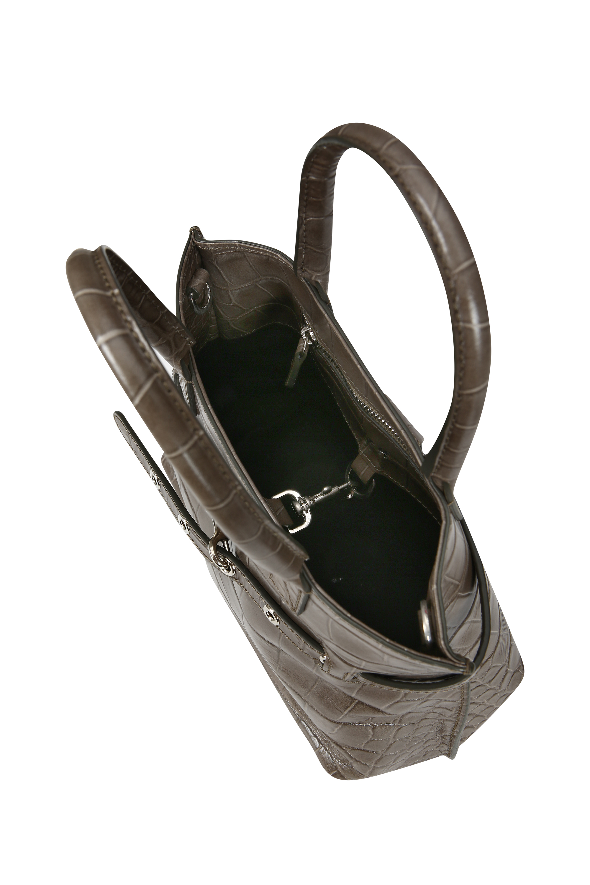 CROC-EMBOSSED MINI TOTE (W26AC12251GY)