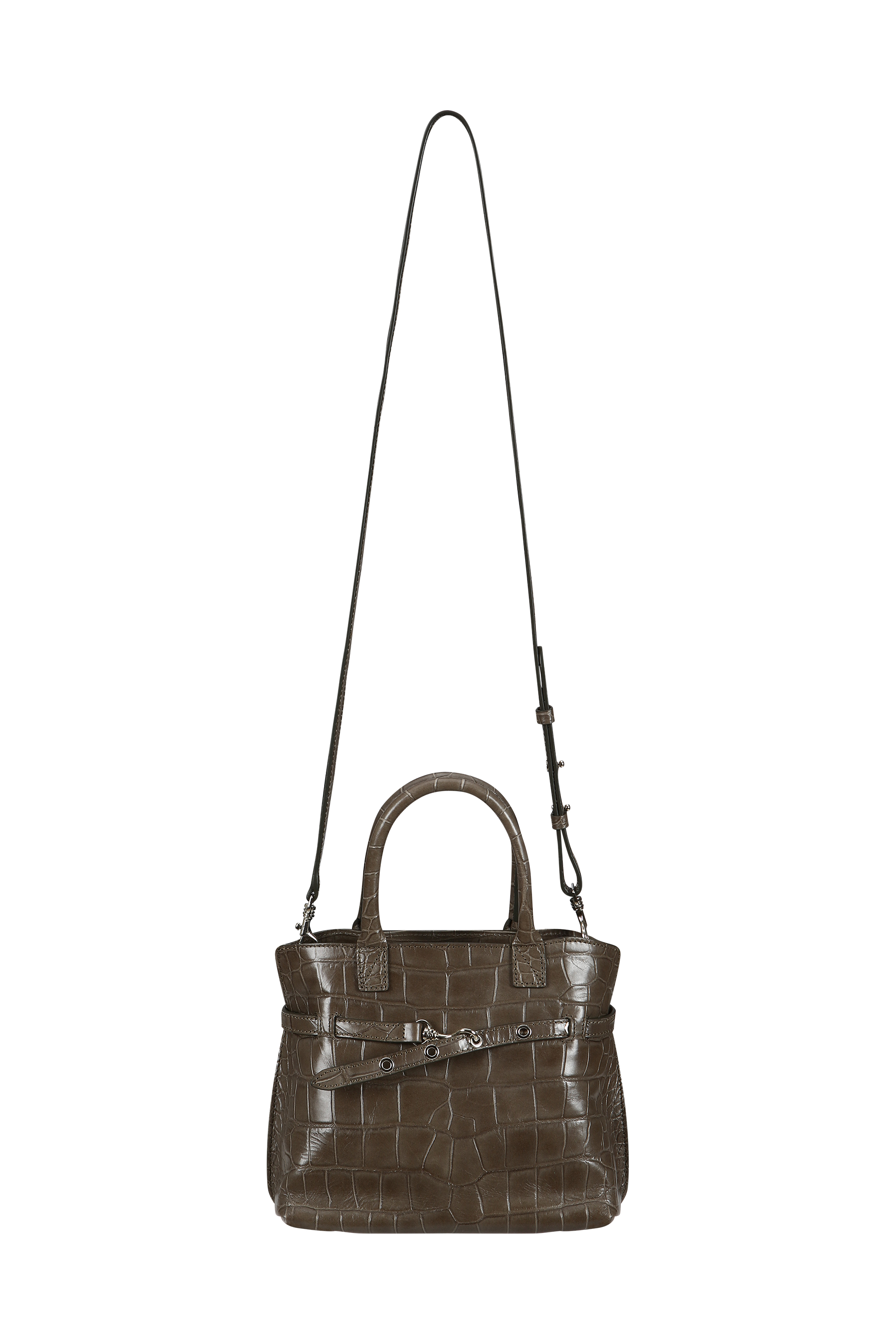 CROC-EMBOSSED MINI TOTE (W26AC12251GY)