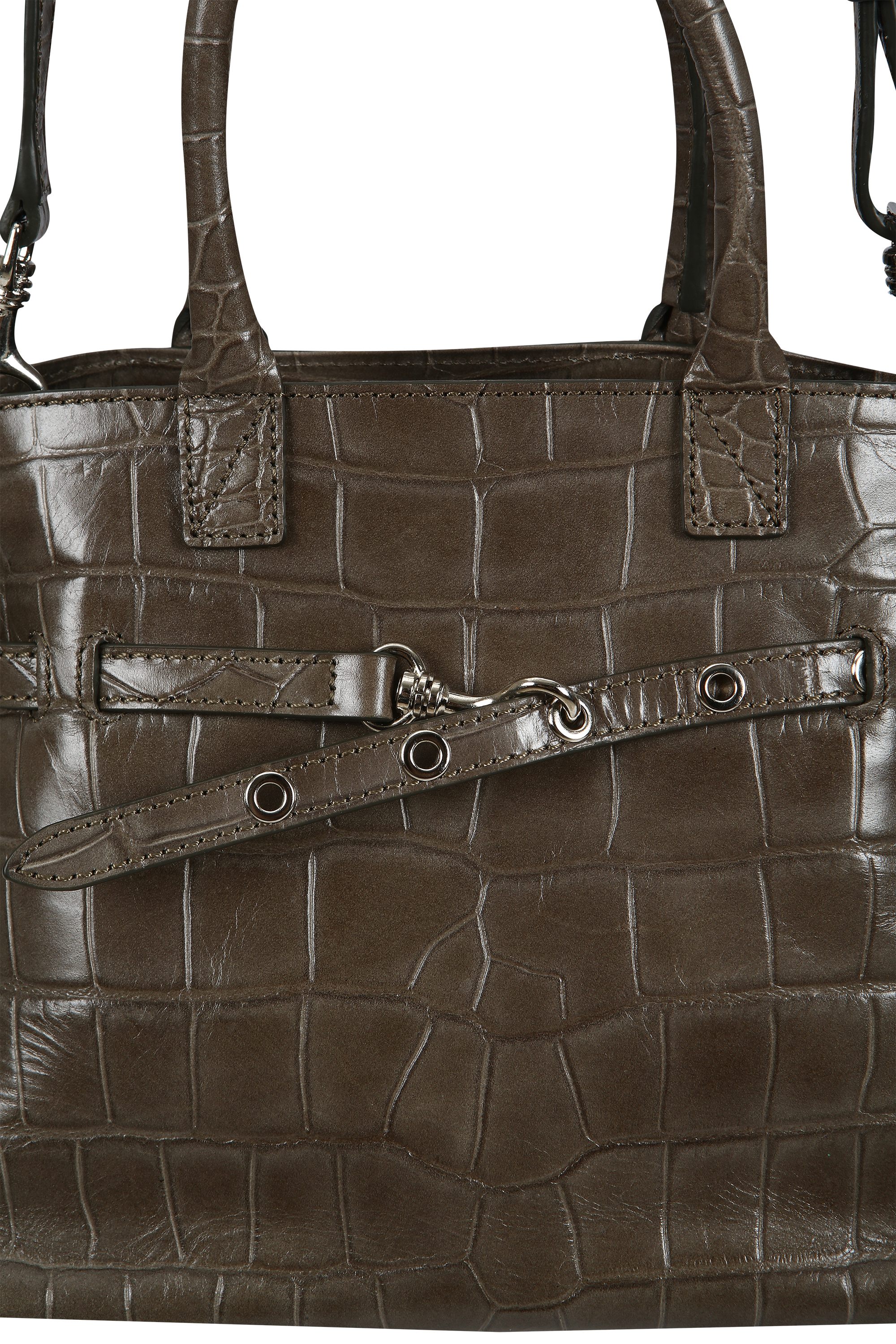 CROC-EMBOSSED MINI TOTE (W26AC12251GY)