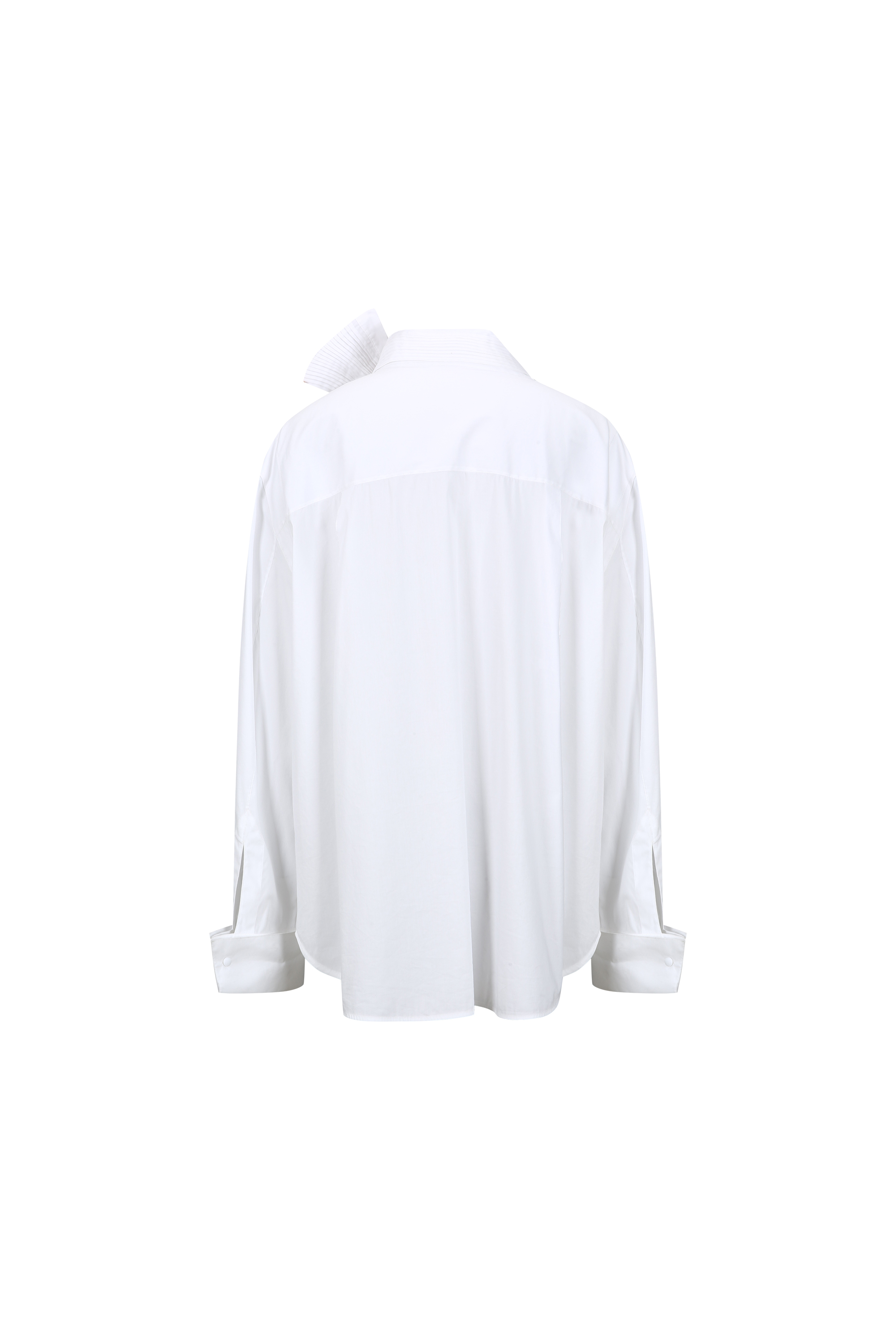 PLEATED RIBBON SCARF DETAIL SHIRT (W26BL4021WH)