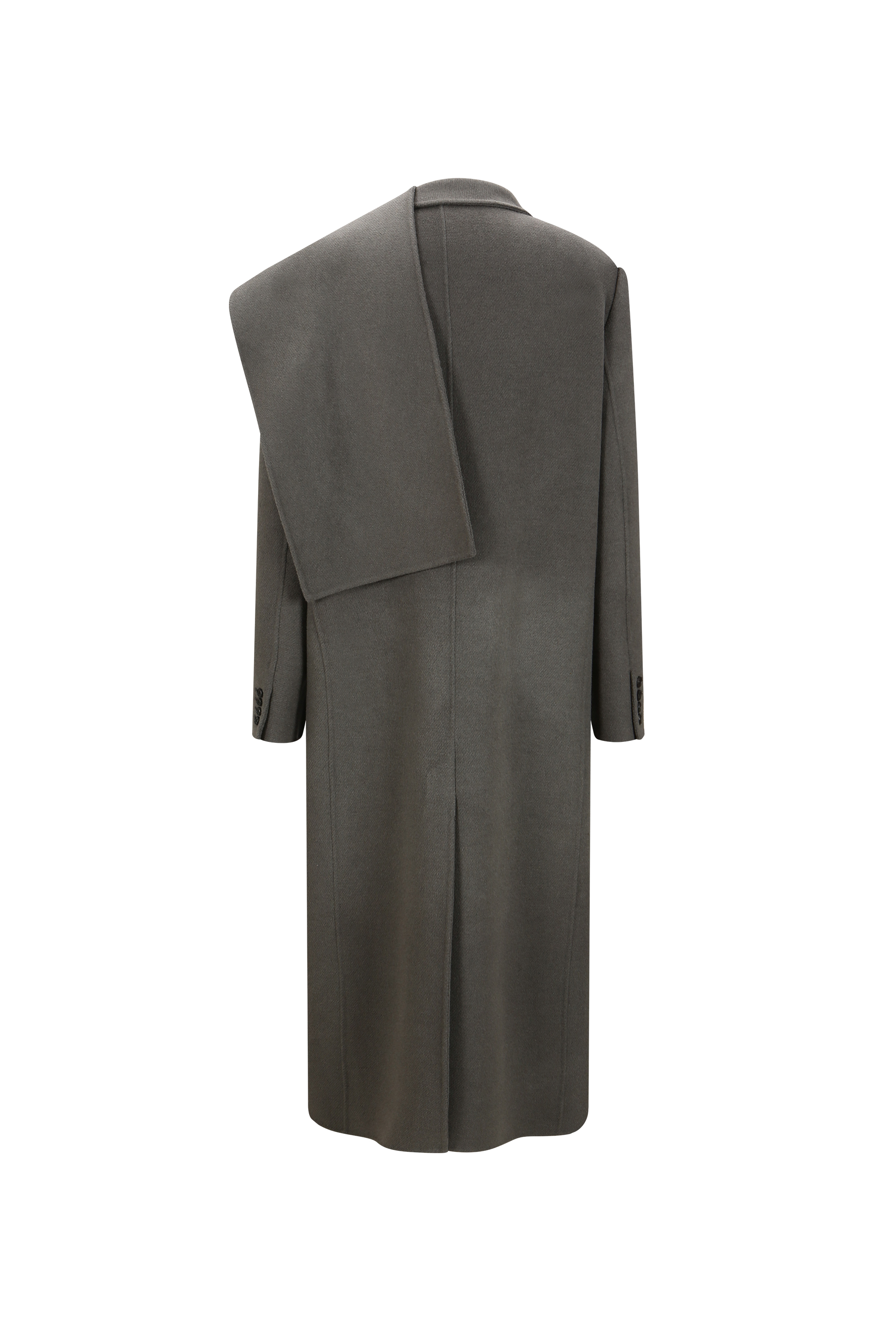 WOOL CASHMERE DRAPED NECK COAT (W26CT1071GY)
