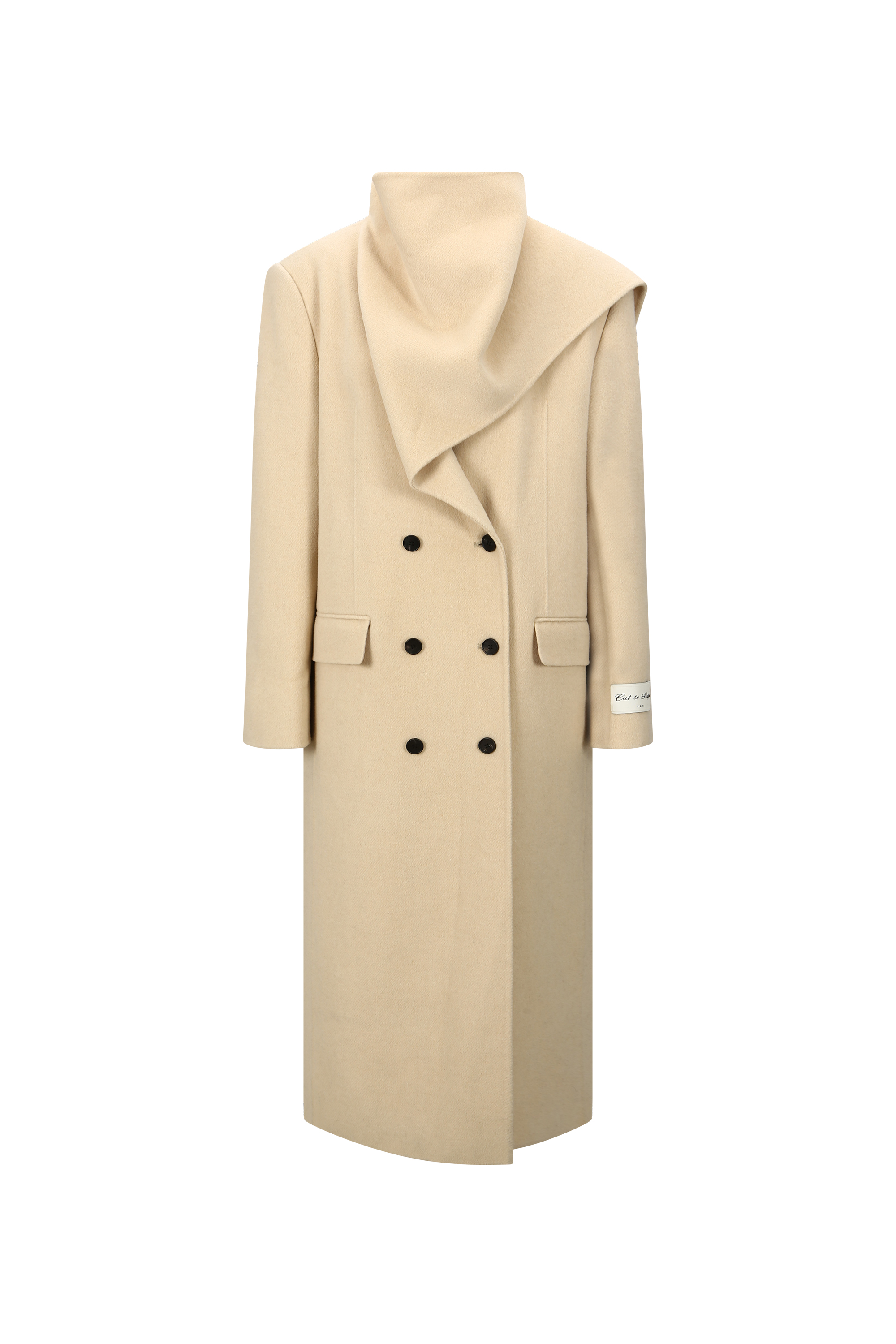 WOOL CASHMERE DRAPED NECK COAT (W26CT1071YL)