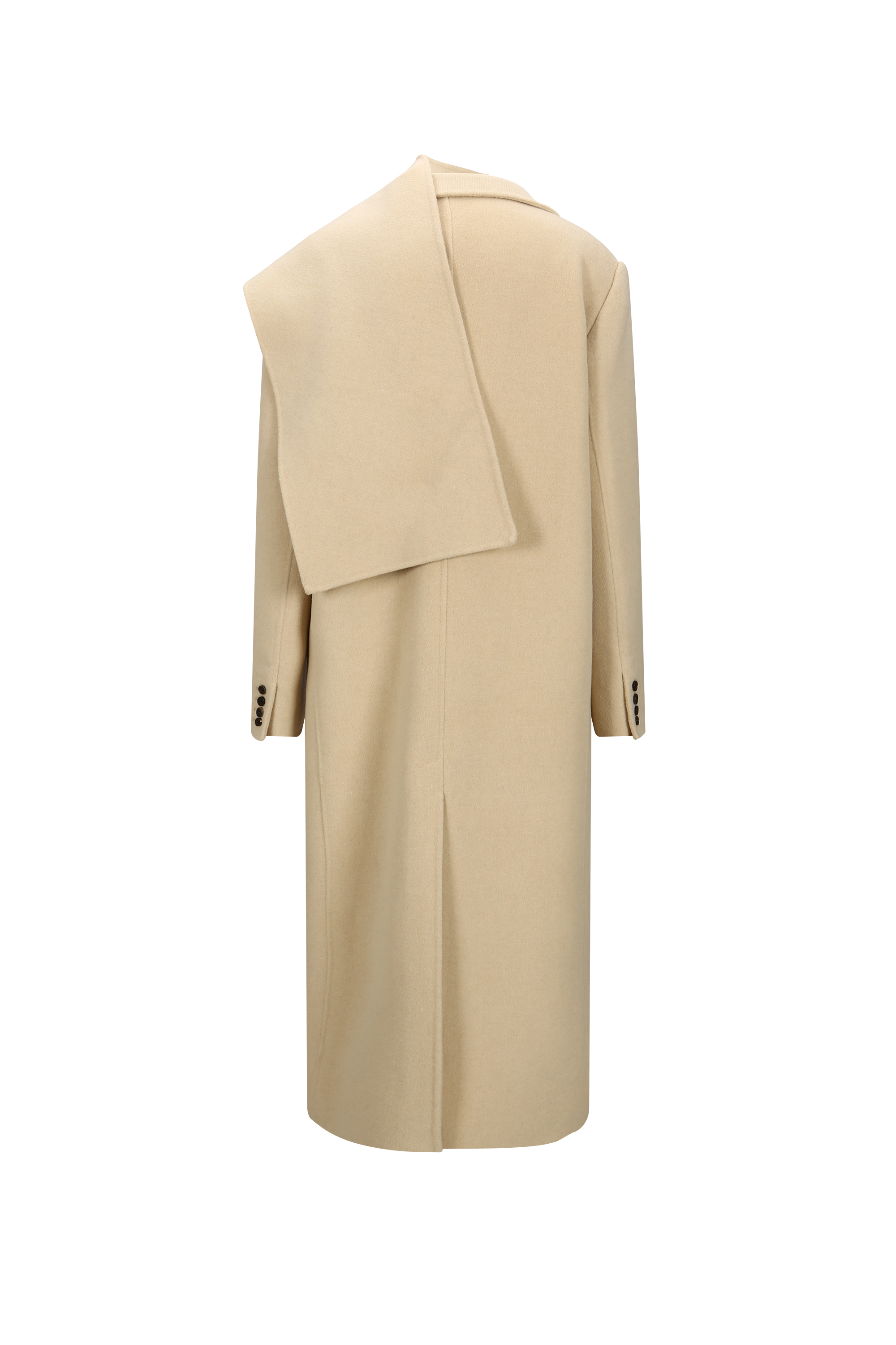 WOOL CASHMERE DRAPED NECK COAT (W26CT1071YL)