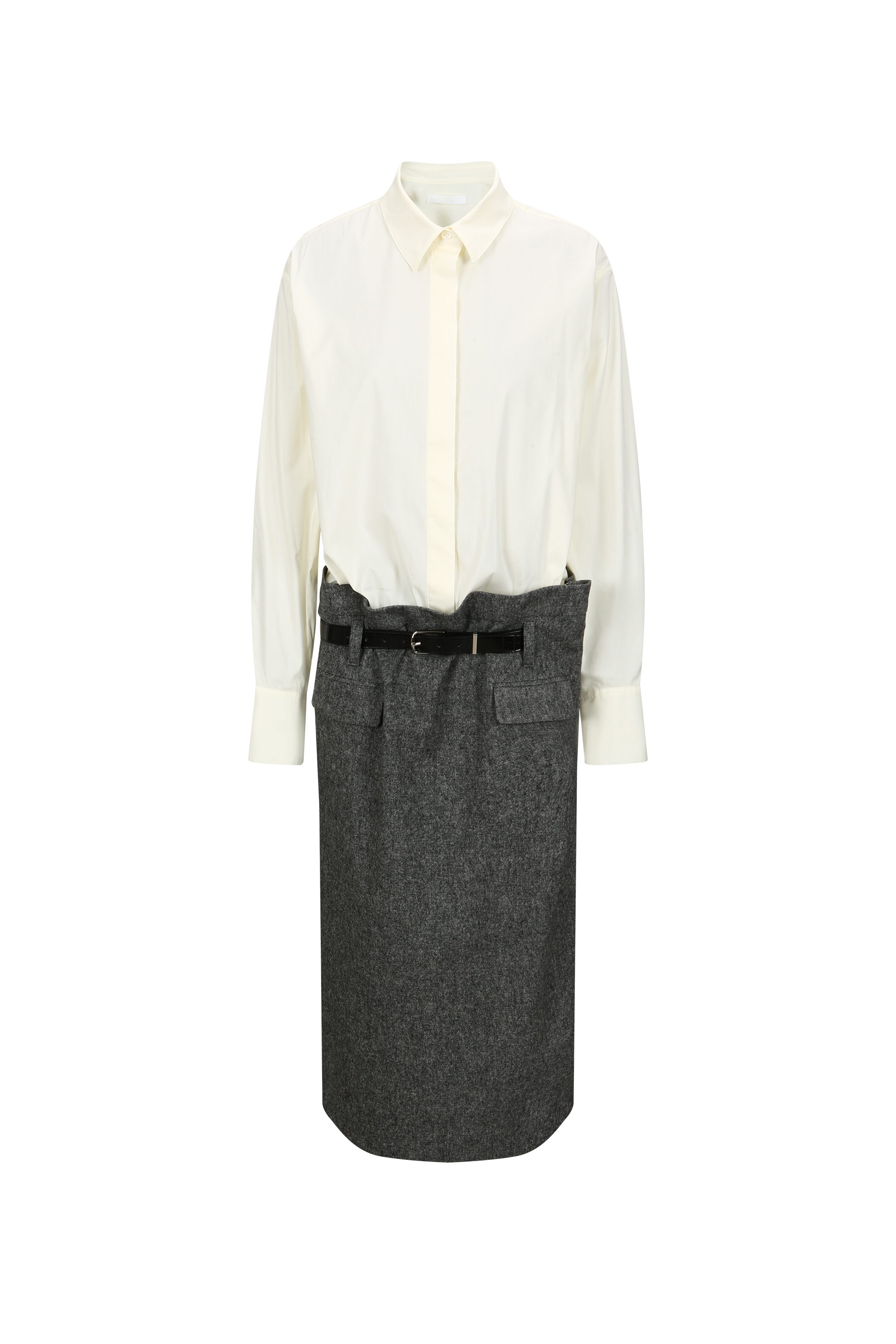 SHIRT DETAIL MIDI DRESS (W26DJ7061CR)
