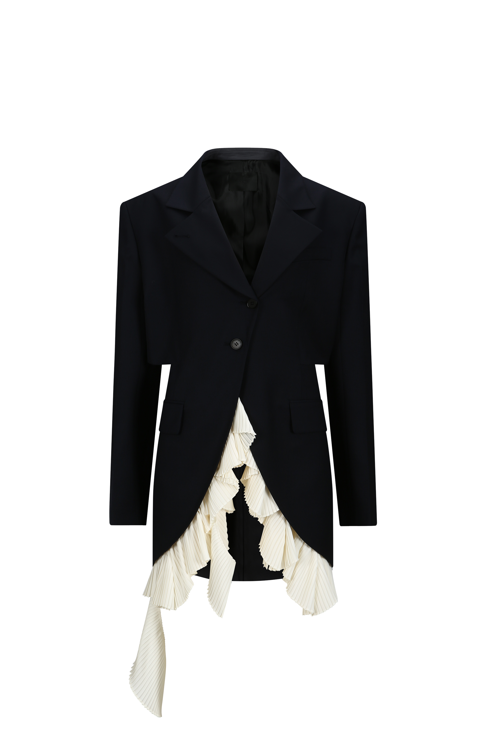 PLEATED LAYERED CUT OUT JACKET (W26JK2041NV)
