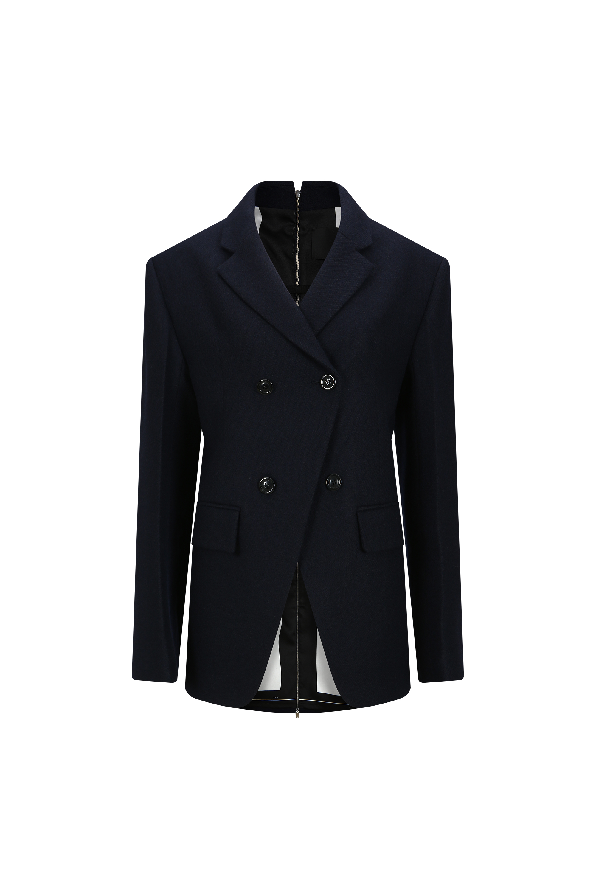 BACK ZIP DOUBLE-BREASTED JACKET (W26JK2072NV)