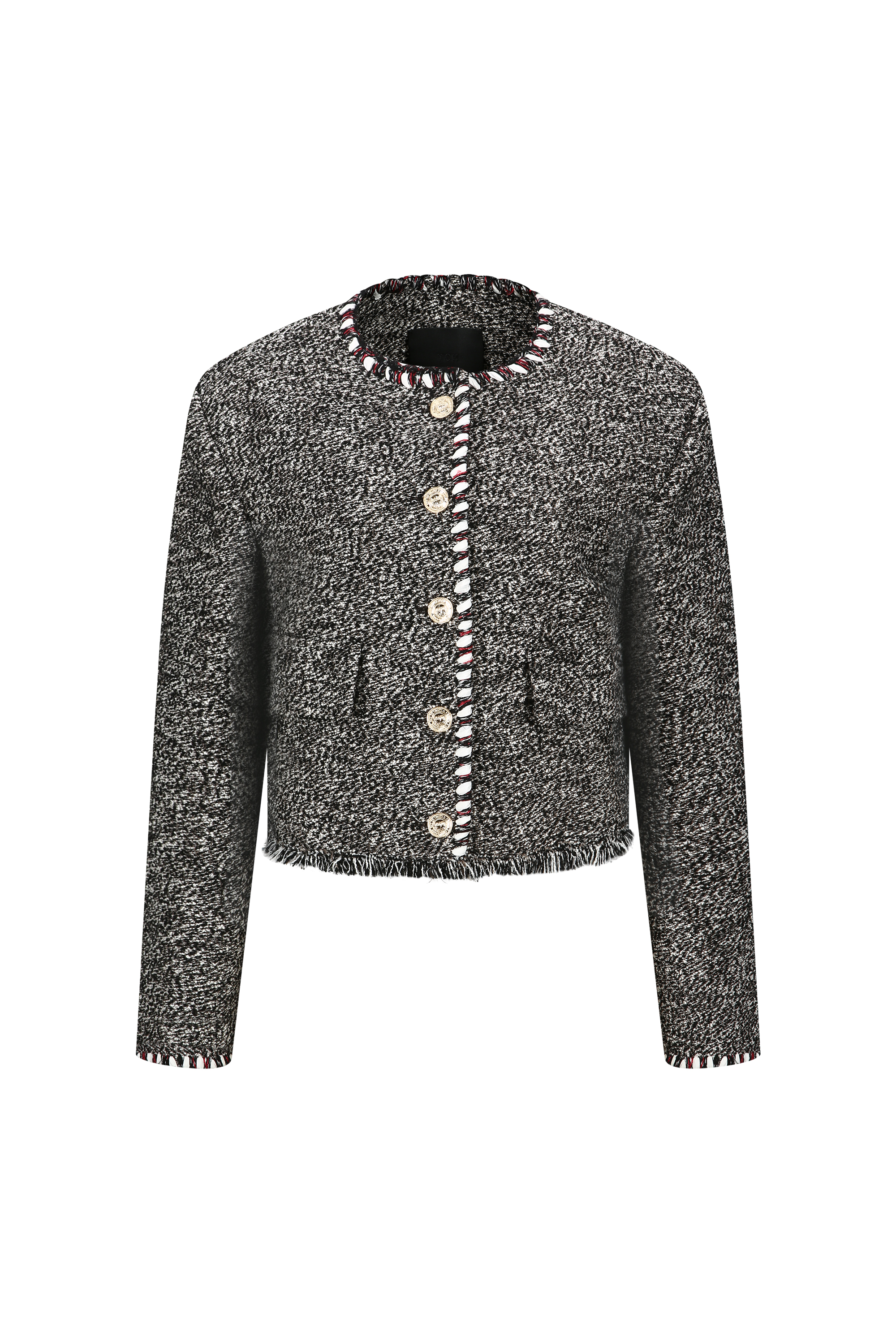 TRIM DETAIL TWEED JACKET (W26JK2082BK)