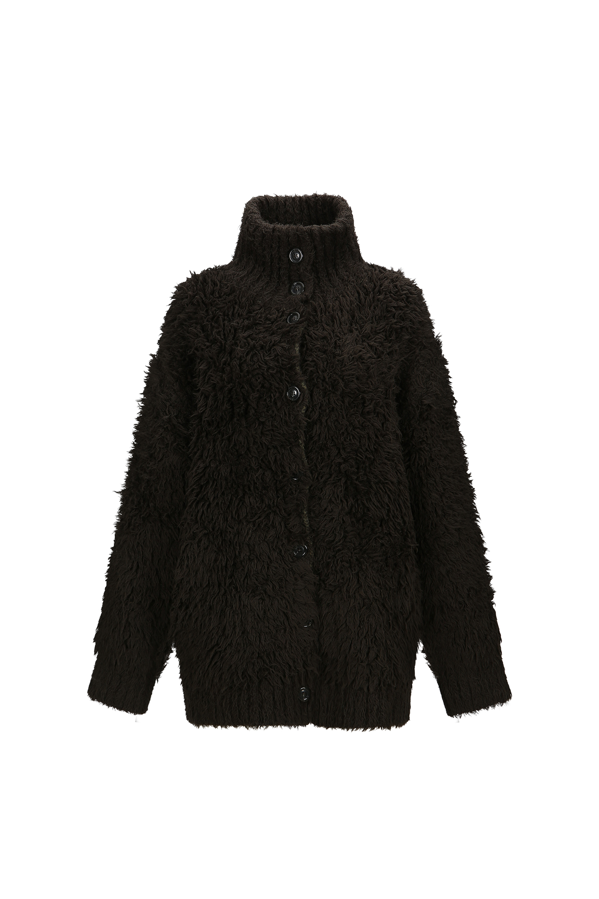 HAIRY HIGH NECK KNIT CARDIGAN (W26KT9041KK)