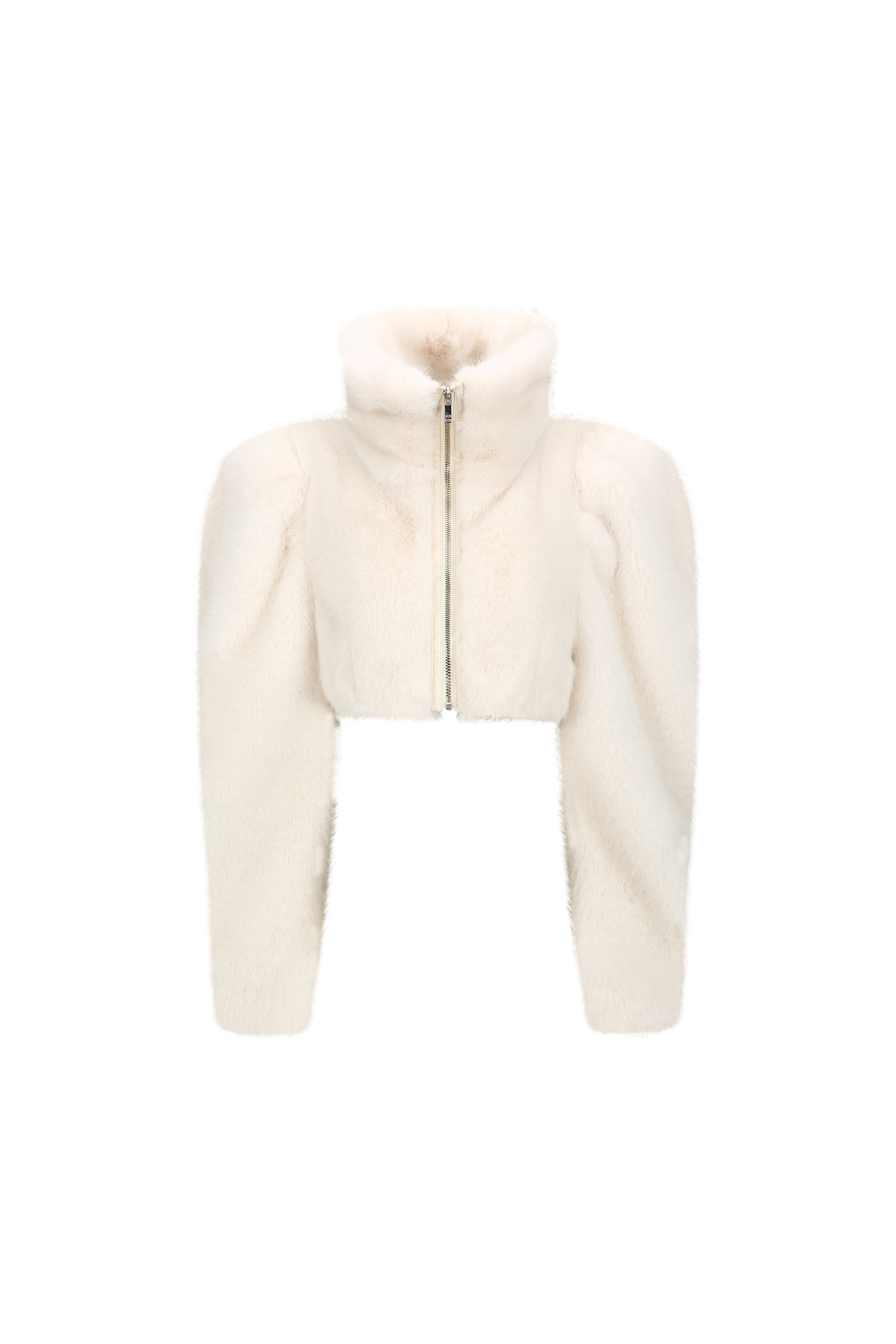 CROPPED FAUX FUR ZIP JACKET (W26OT0061IV)