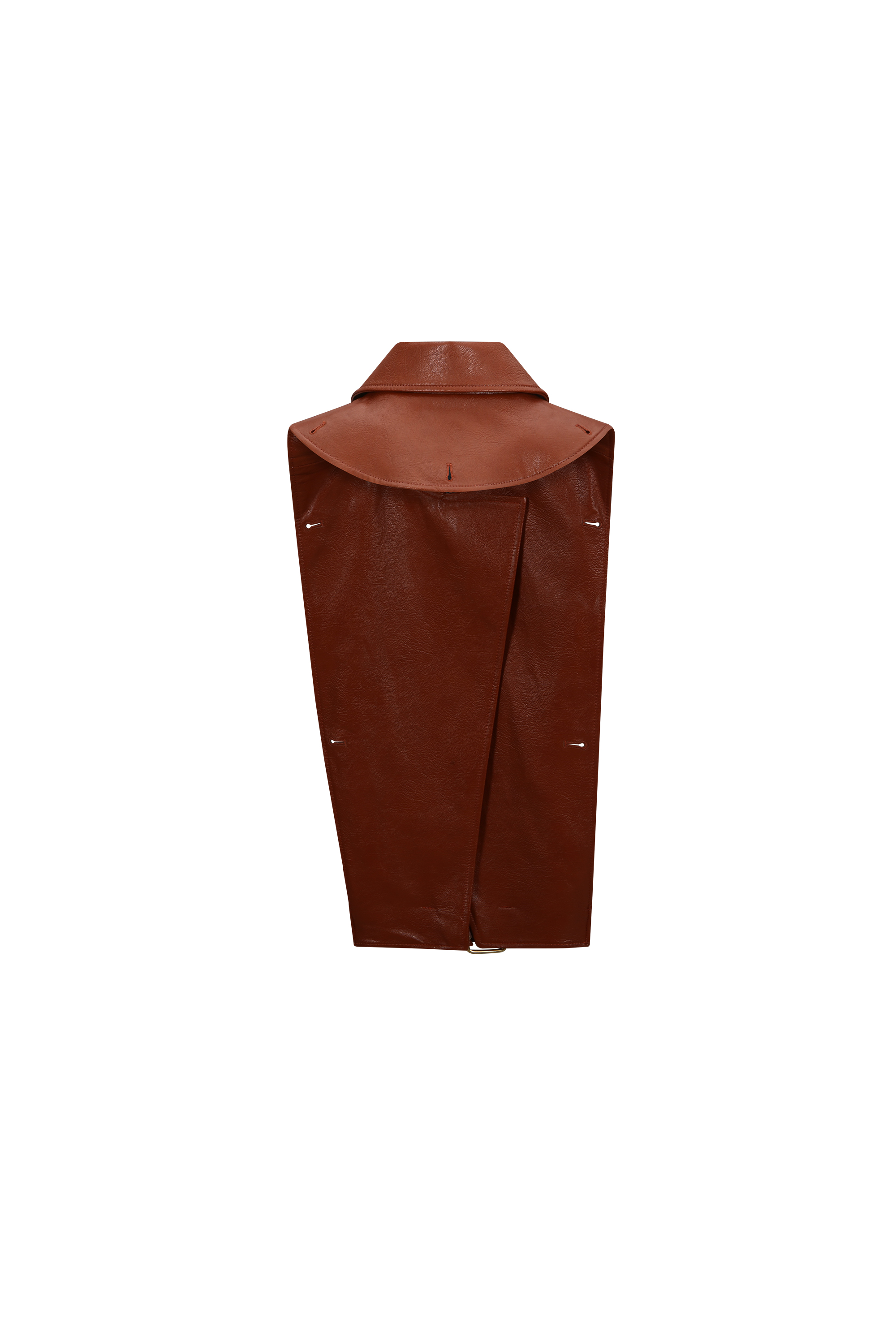 DOUBLE SNAP FAUX LEATHER JACKET (W26OT0191BK)