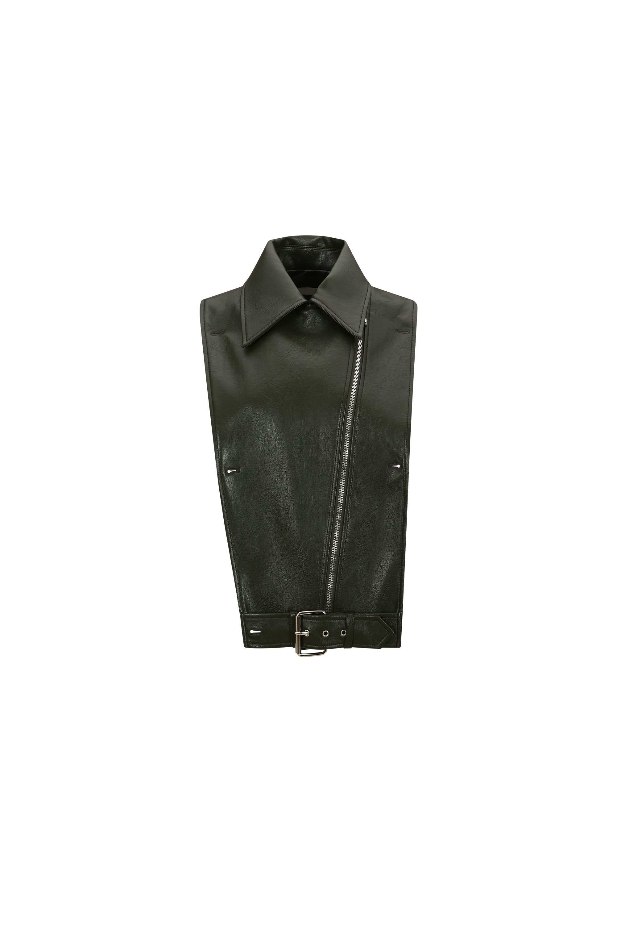 DOUBLE SNAP FAUX LEATHER JACKET (W26OT0191CR)