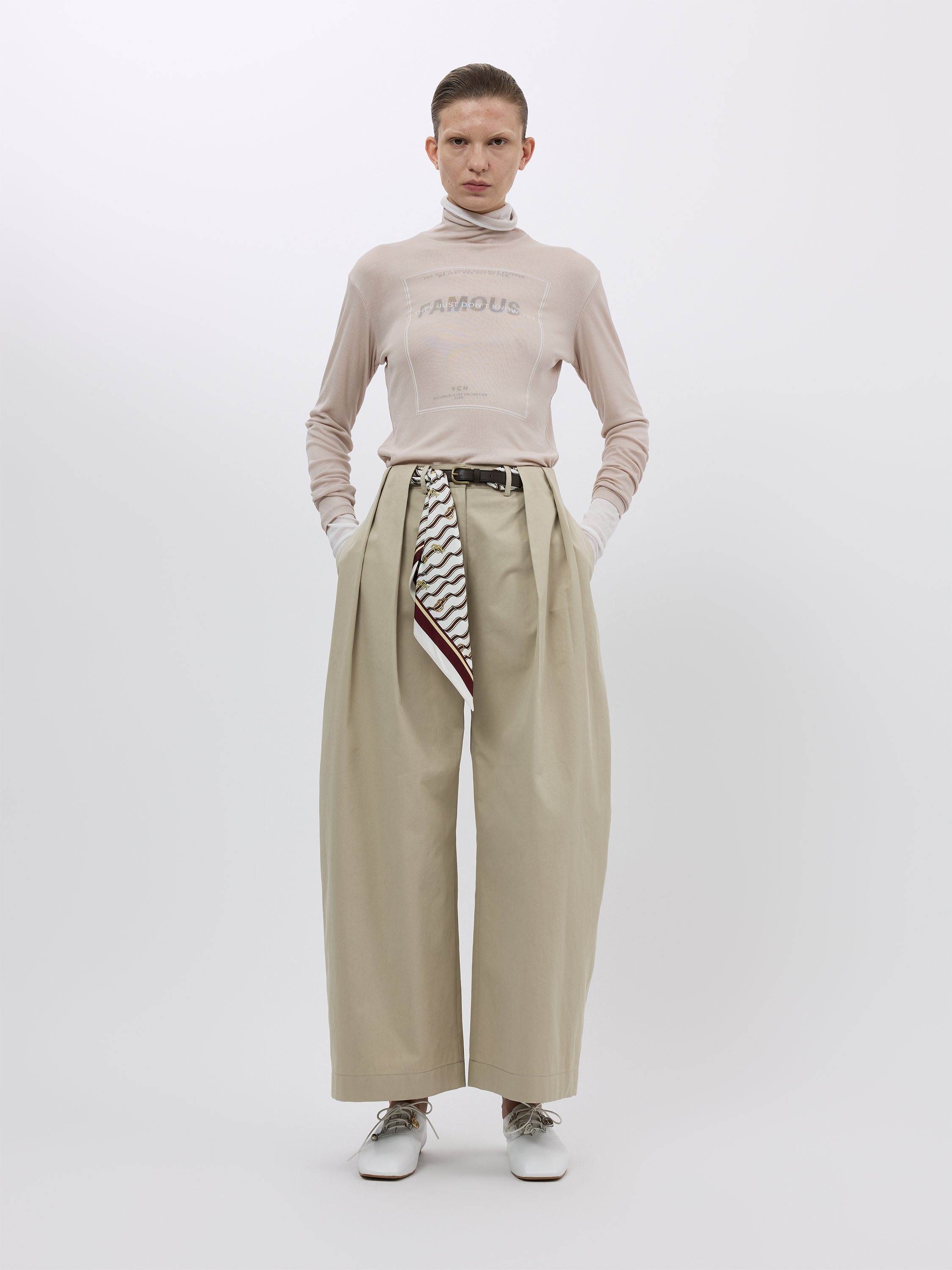 SCARF BELT WIDE PANTS (W26PT5181BE)