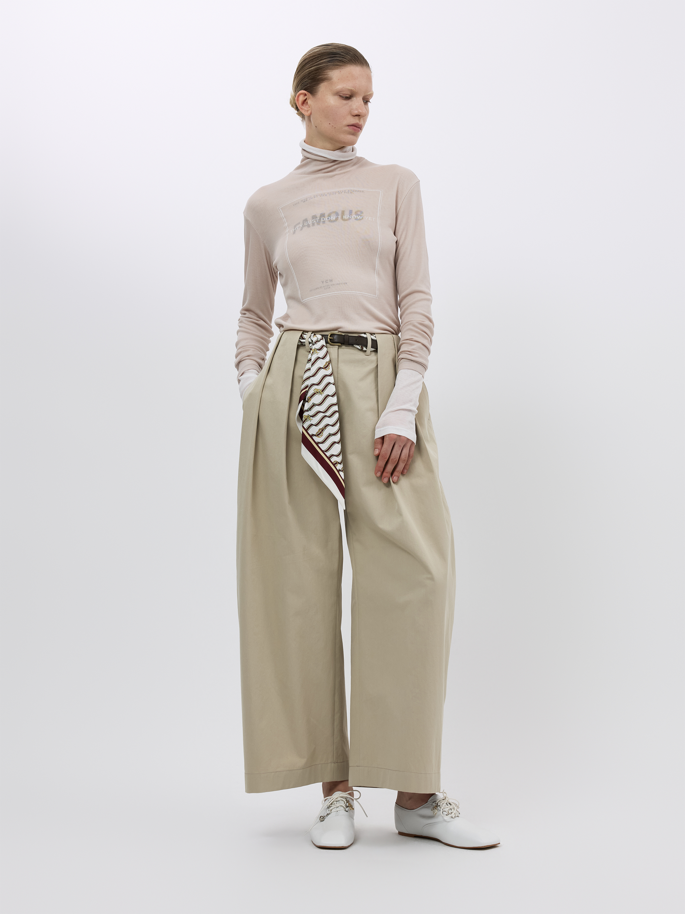 SCARF BELT WIDE PANTS (W26PT5181BE)