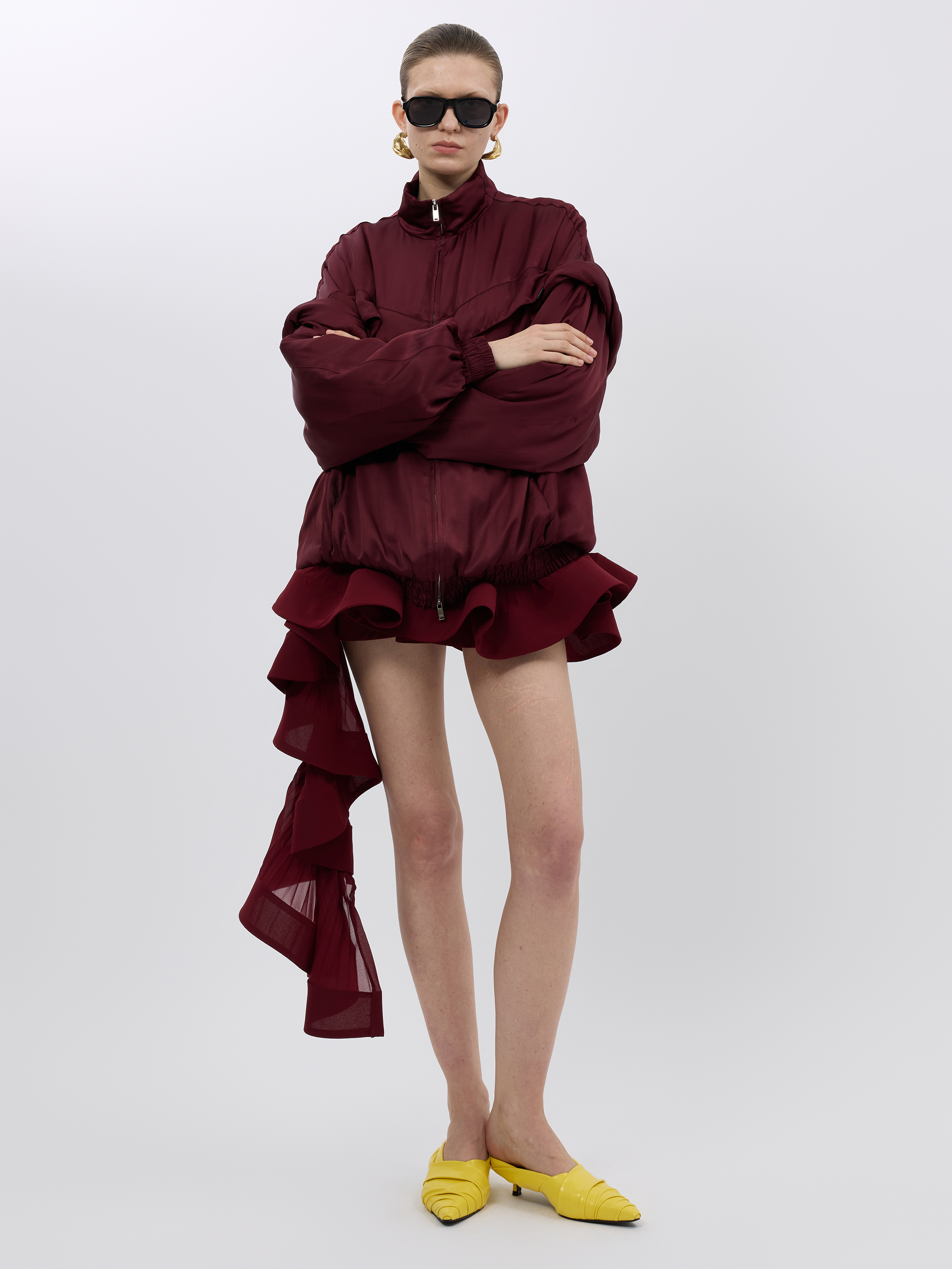 ACCORDION PLEATED RUFFLE SKIRT (W26SK6101BD)