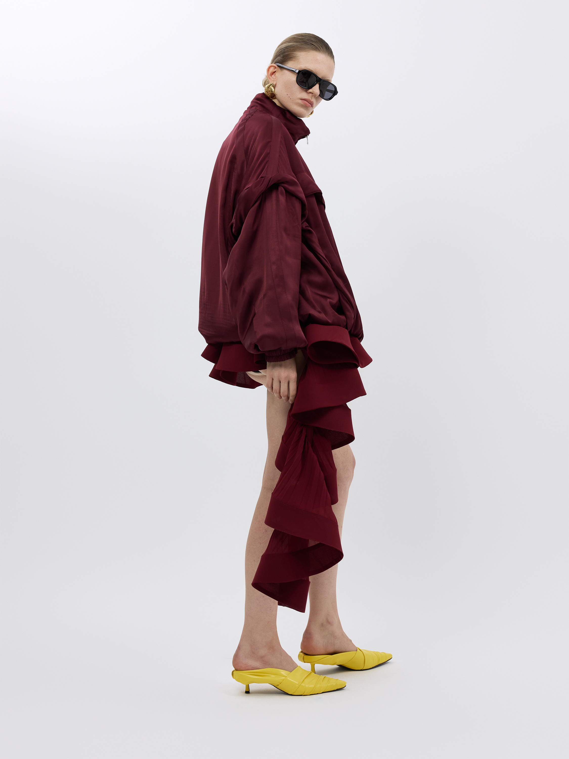 ACCORDION PLEATED RUFFLE SKIRT (W26SK6101BD)