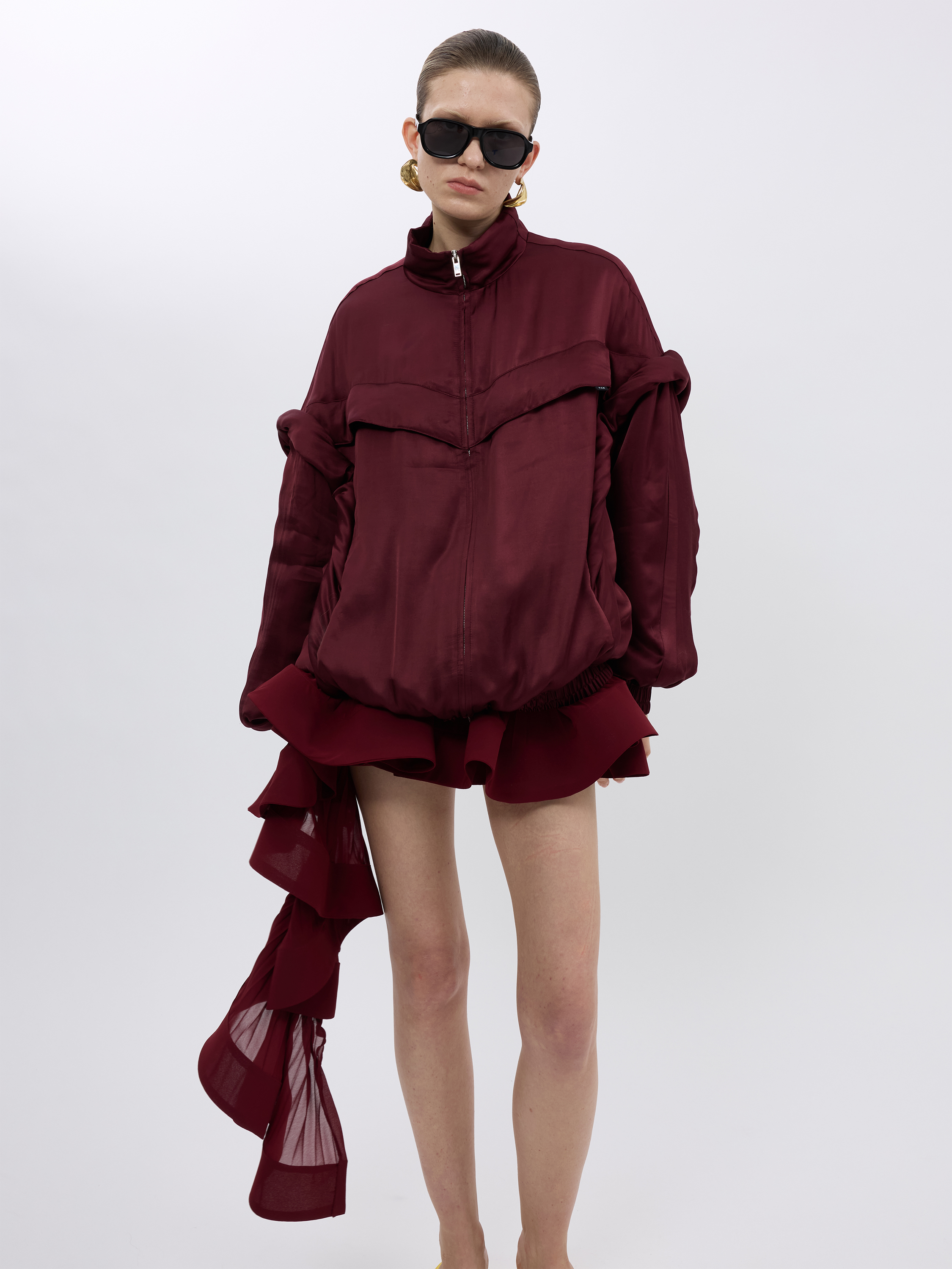 ACCORDION PLEATED RUFFLE SKIRT (W26SK6101BD)