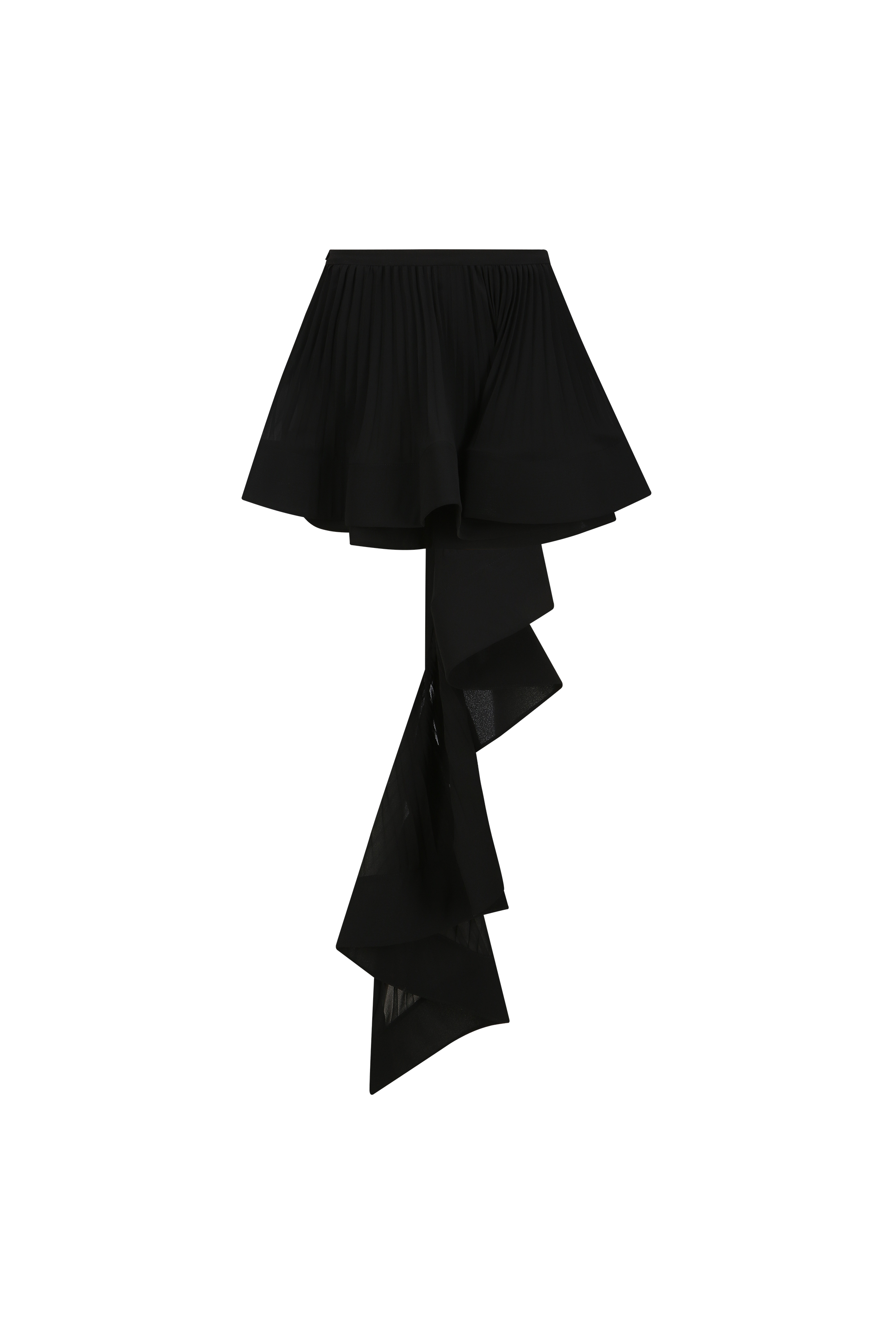 ACCORDION PLEATED RUFFLE SKIRT (W26SK6101BK)