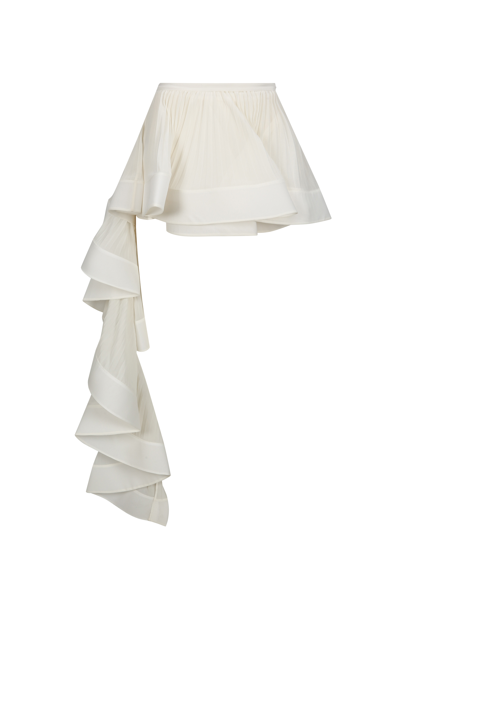 ACCORDION PLEATED RUFFLE SKIRT (W26SK6101IV)