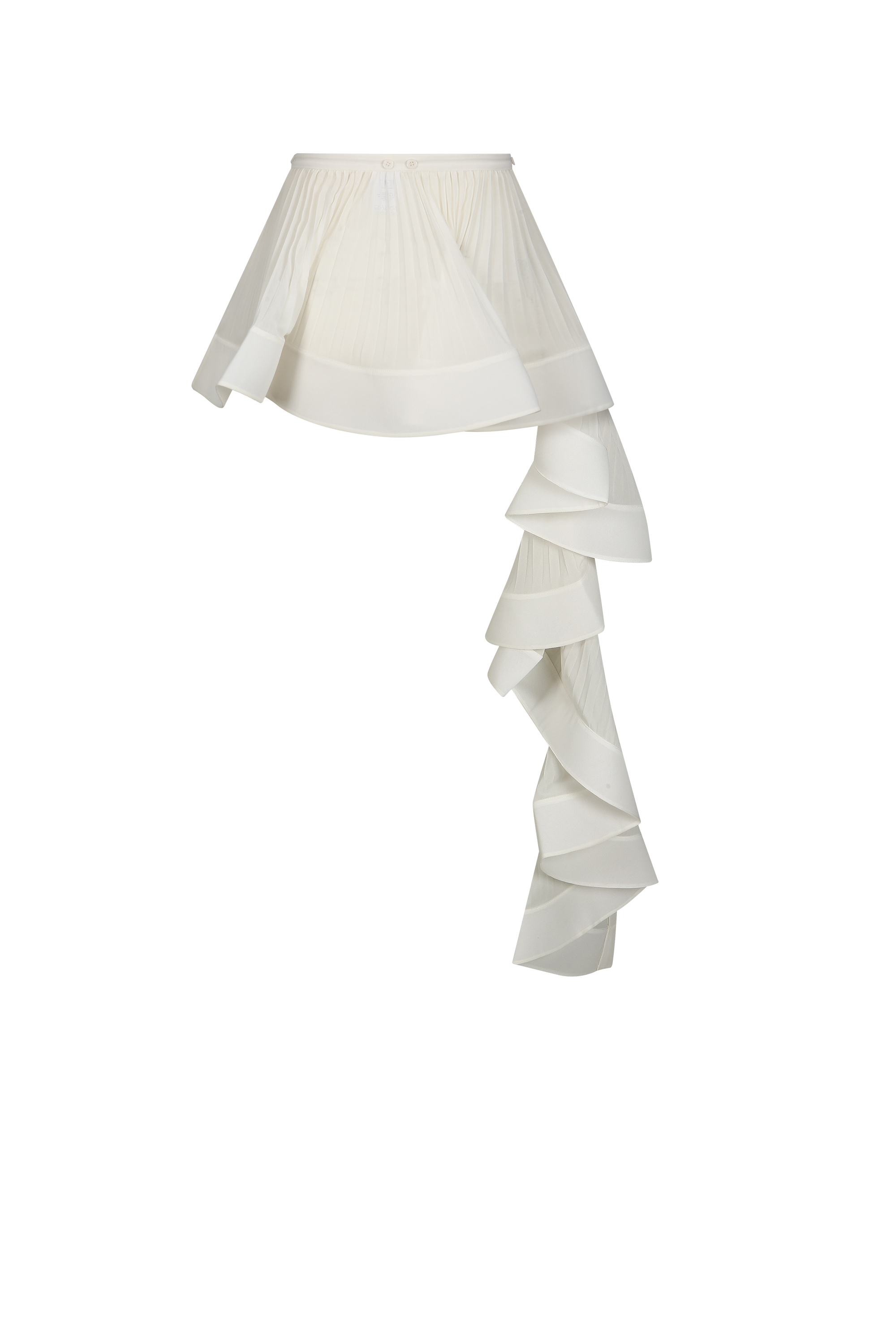 ACCORDION PLEATED RUFFLE SKIRT (W26SK6101IV)