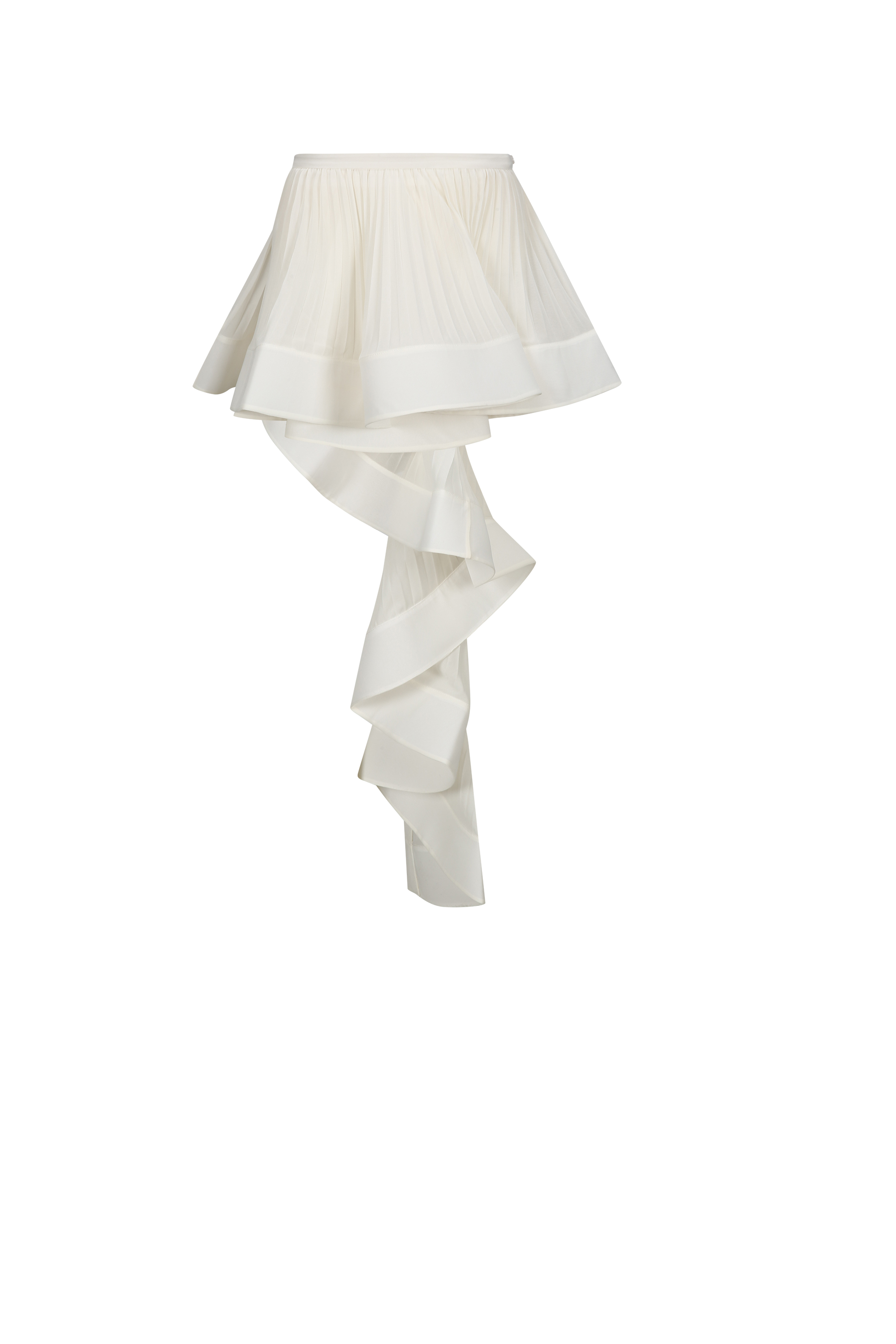 ACCORDION PLEATED RUFFLE SKIRT (W26SK6101IV)
