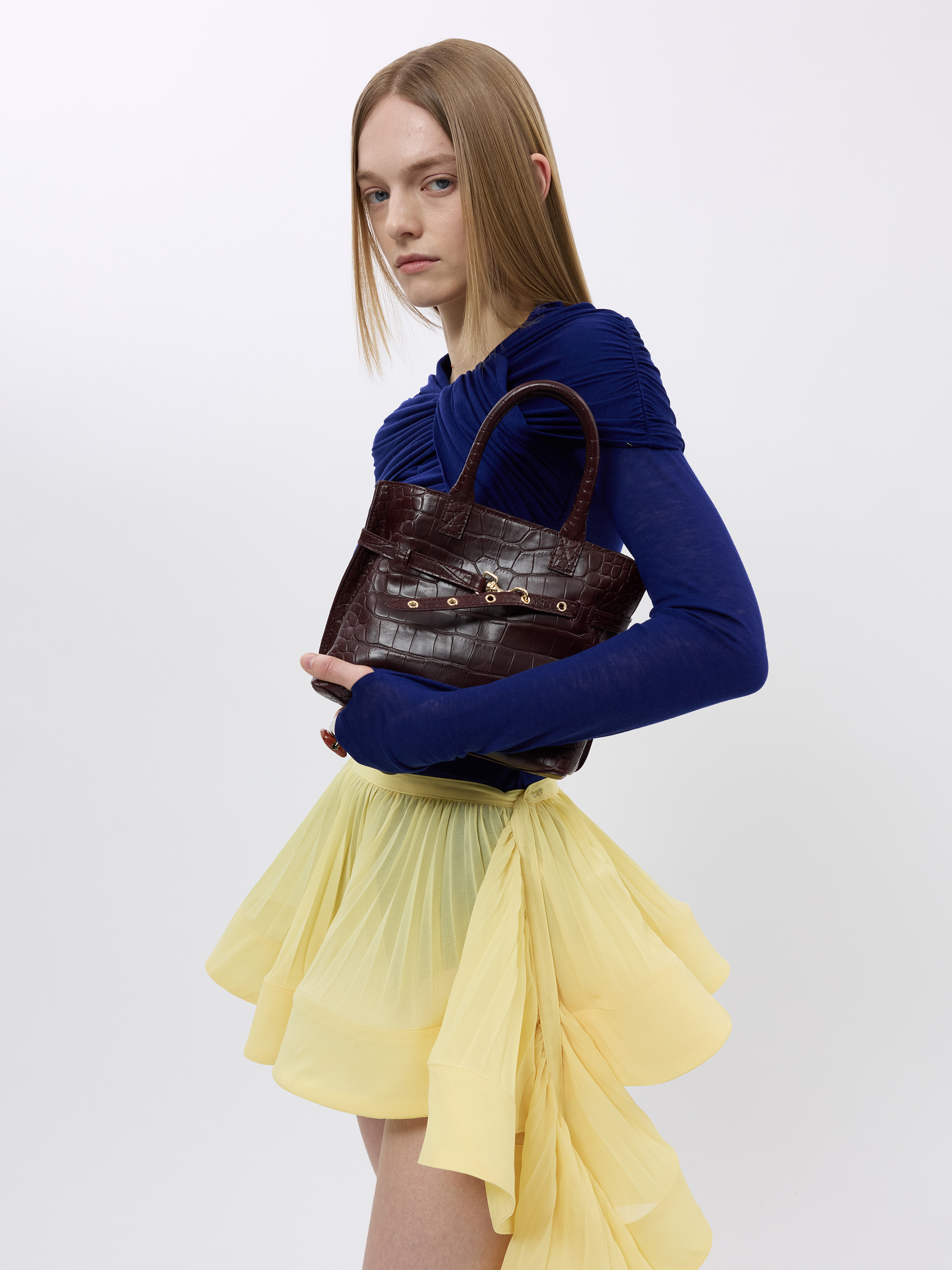 ACCORDION PLEATED RUFFLE SKIRT (W26SK6101YL)