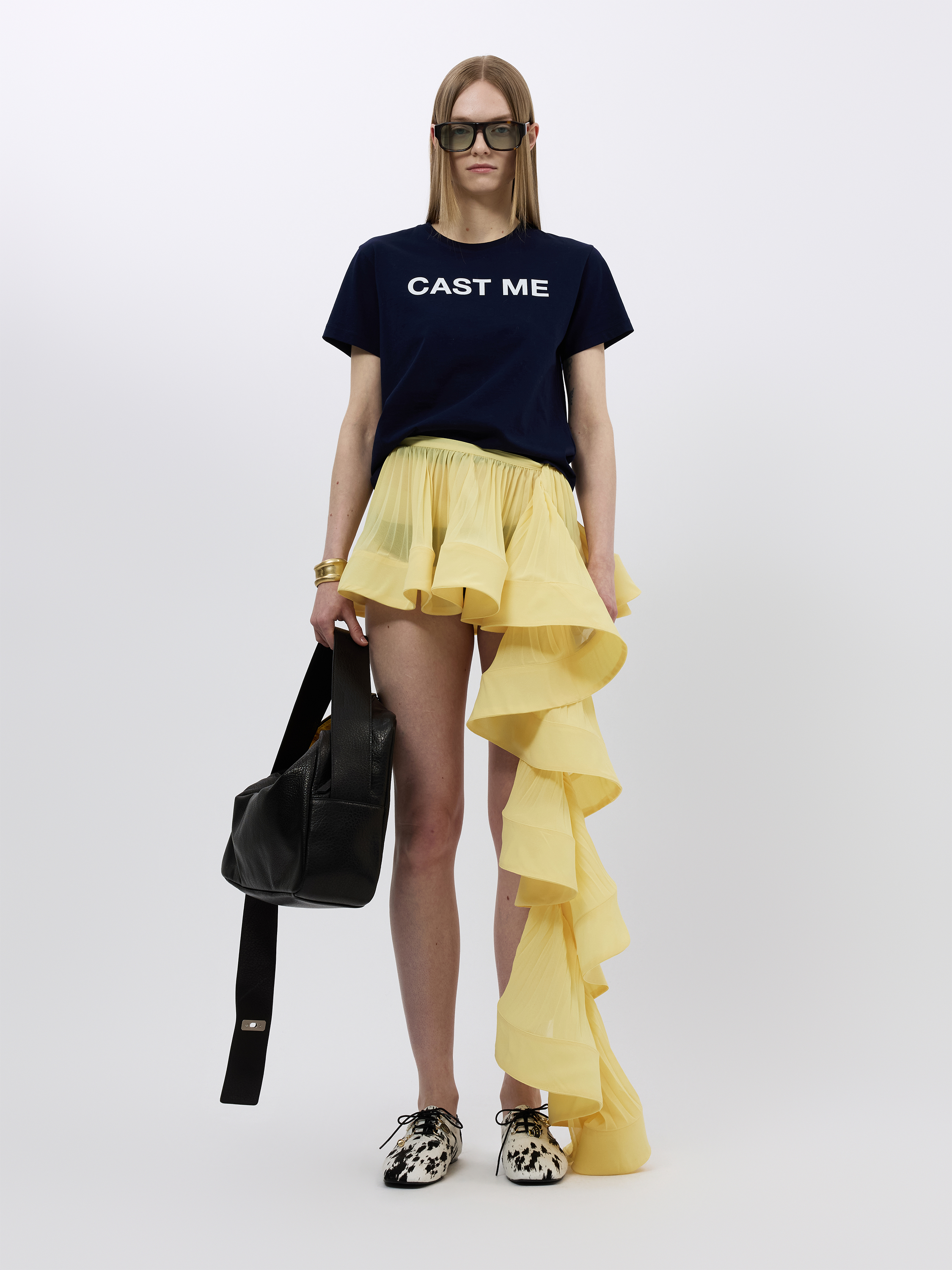 ACCORDION PLEATED RUFFLE SKIRT (W26SK6101YL)