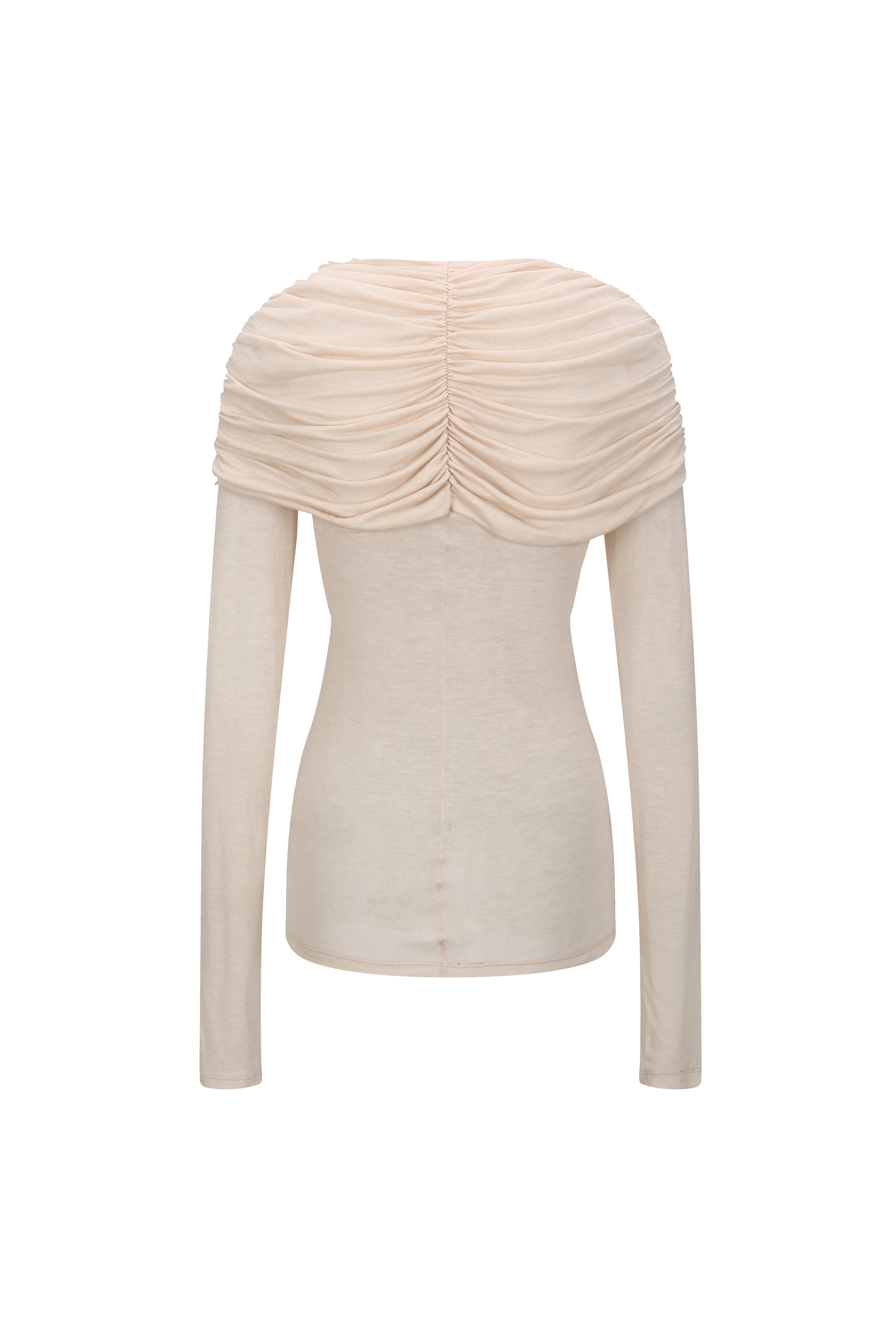 SHOULDER DRAPE RUCHED TOP (W26TS11051BE)