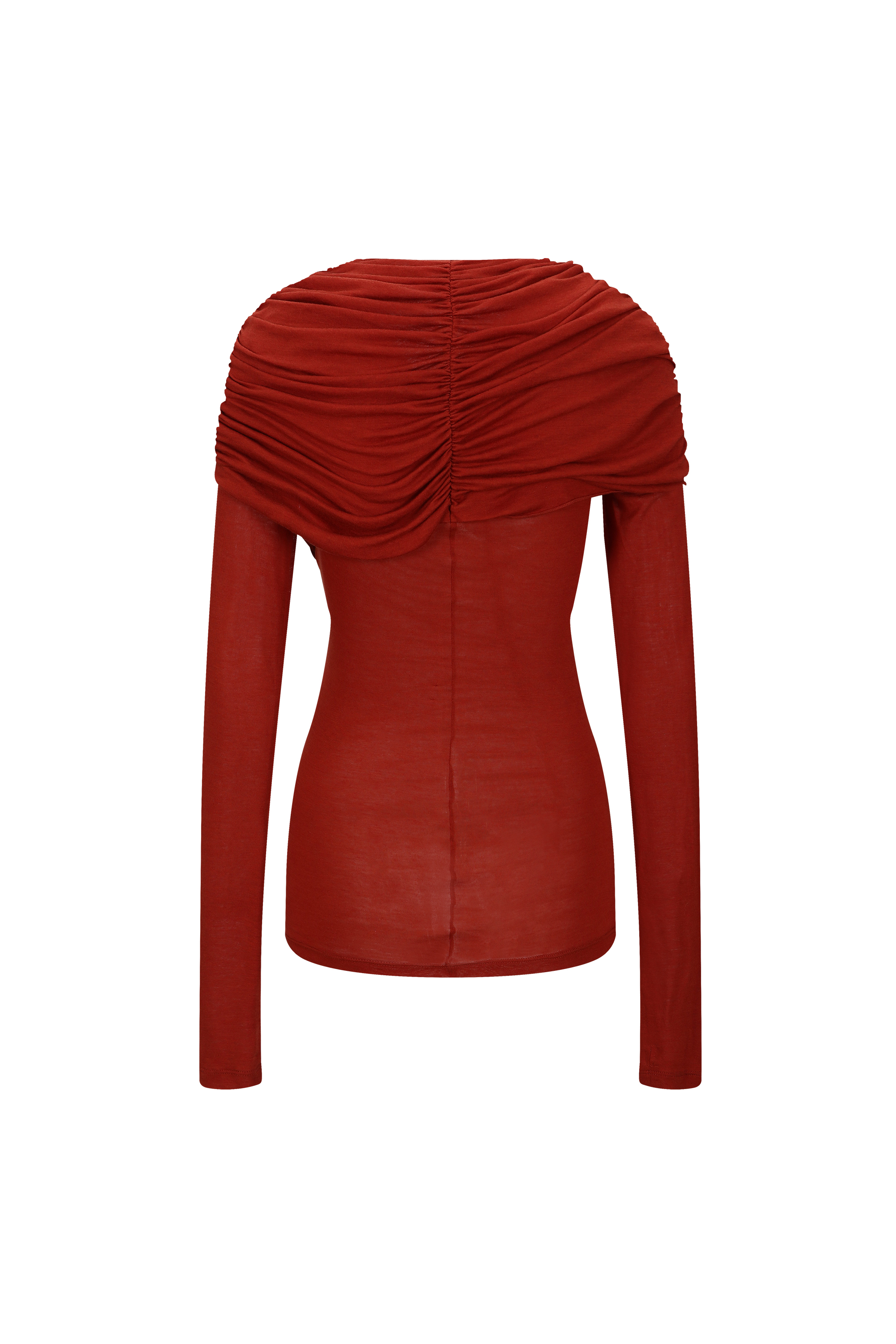 SHOULDER DRAPE RUCHED TOP (W26TS11051OR)